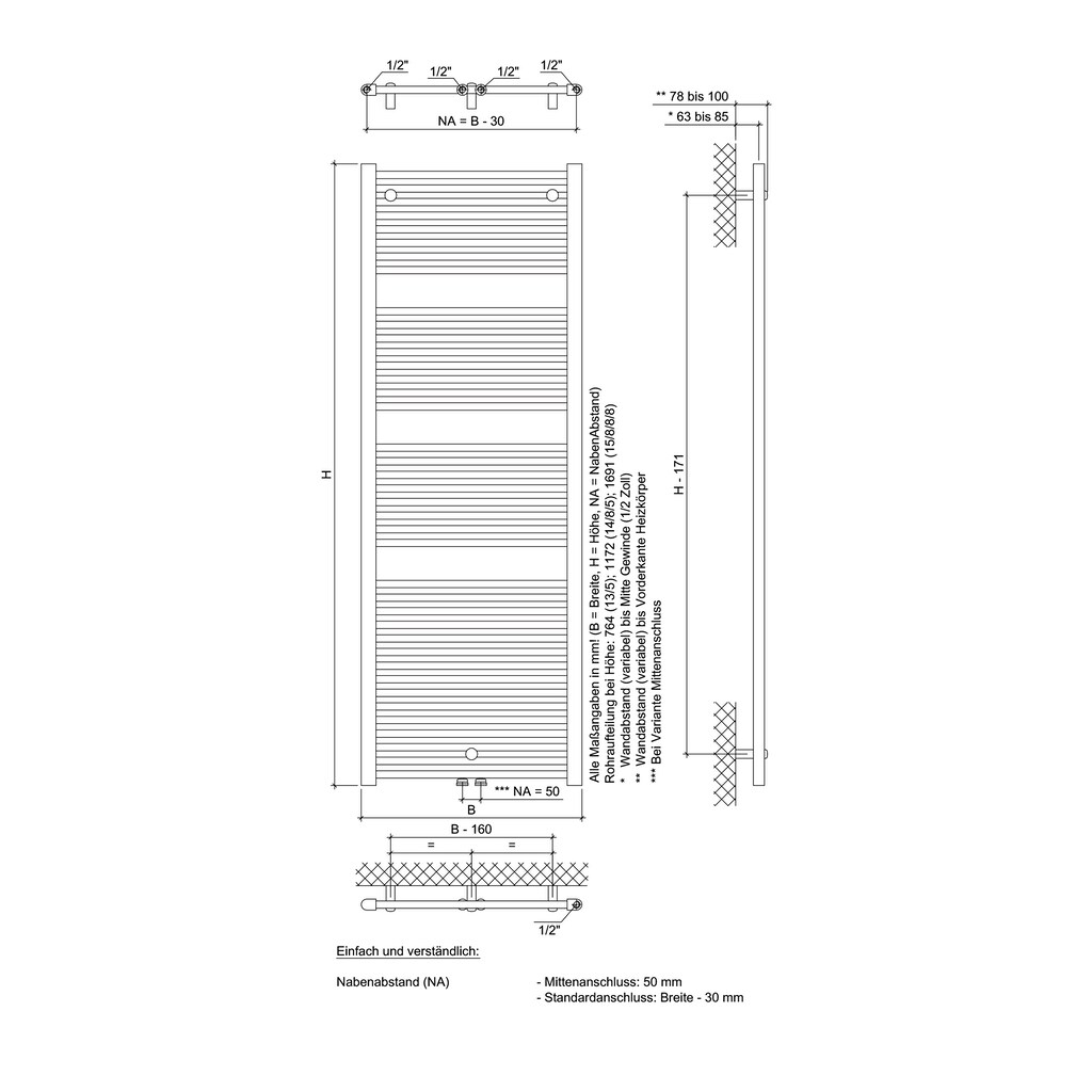 Ximax Badheizkörper »Tip 1691 mm x 600 mm«