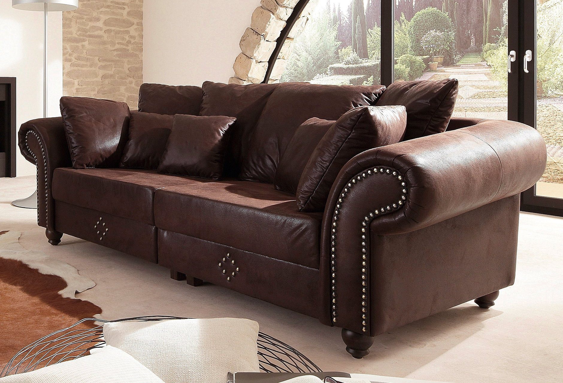 Home affaire Big-Sofa "King George Mega Sofa, viel Platz, Federkern" günstig online kaufen