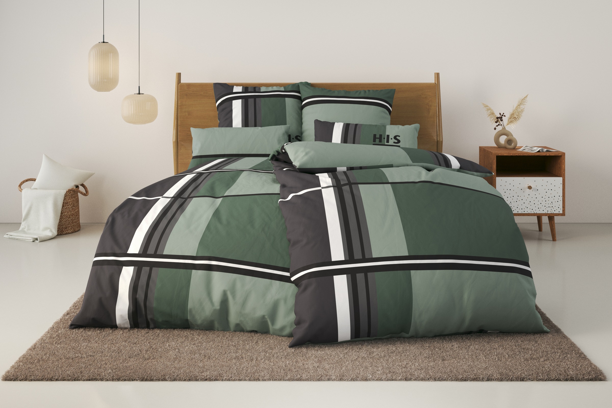H.I.S Bettwäsche "Cassia" 2 in sportlichem Karo Design,Bettwäsche aus Baumw günstig online kaufen