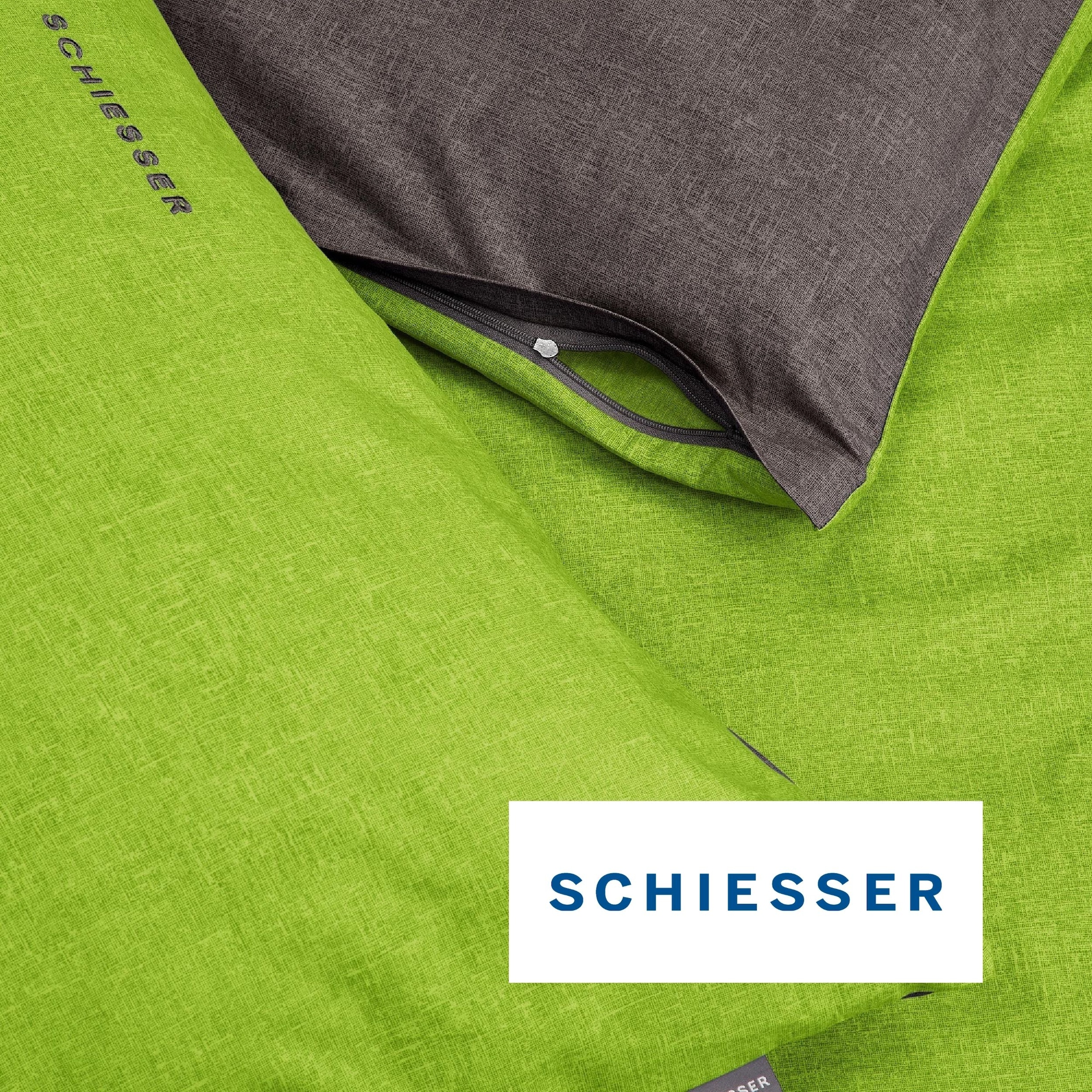 Schiesser Wendebettwäsche »Doubleface aus weicher Baumwolle mit edlem Melangeeffekt« 2 Stk. ab Größe 135x200 cm erhältlich, OEKO-TEX® MADE IN GREEN