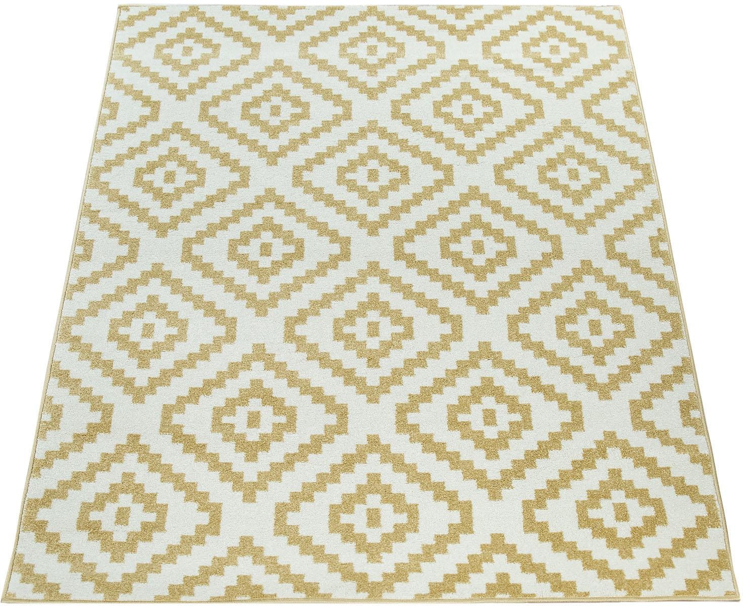 Paco Home Läufer »Stella 400«, rechteckig, 16 mm Höhe, Teppich-Läufer, Kurzflor, Pastell Farben, Rauten Design
