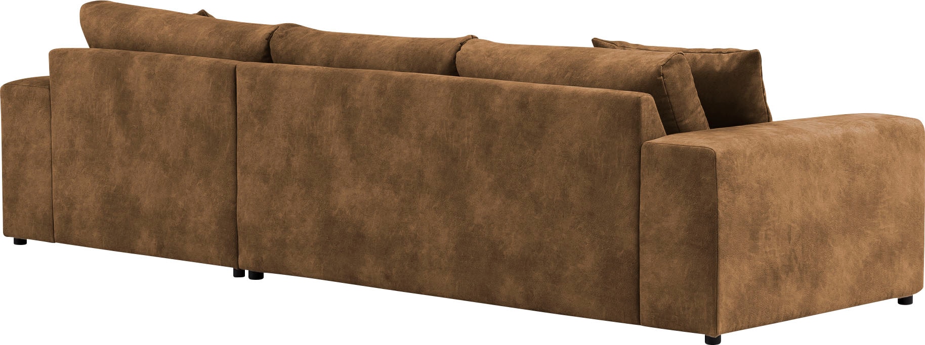 andas Ecksofa »SLEETLAND XXL in Samtvelours oder Vintage-Leder-Optik, L-Form,«, besonders groß und bequem