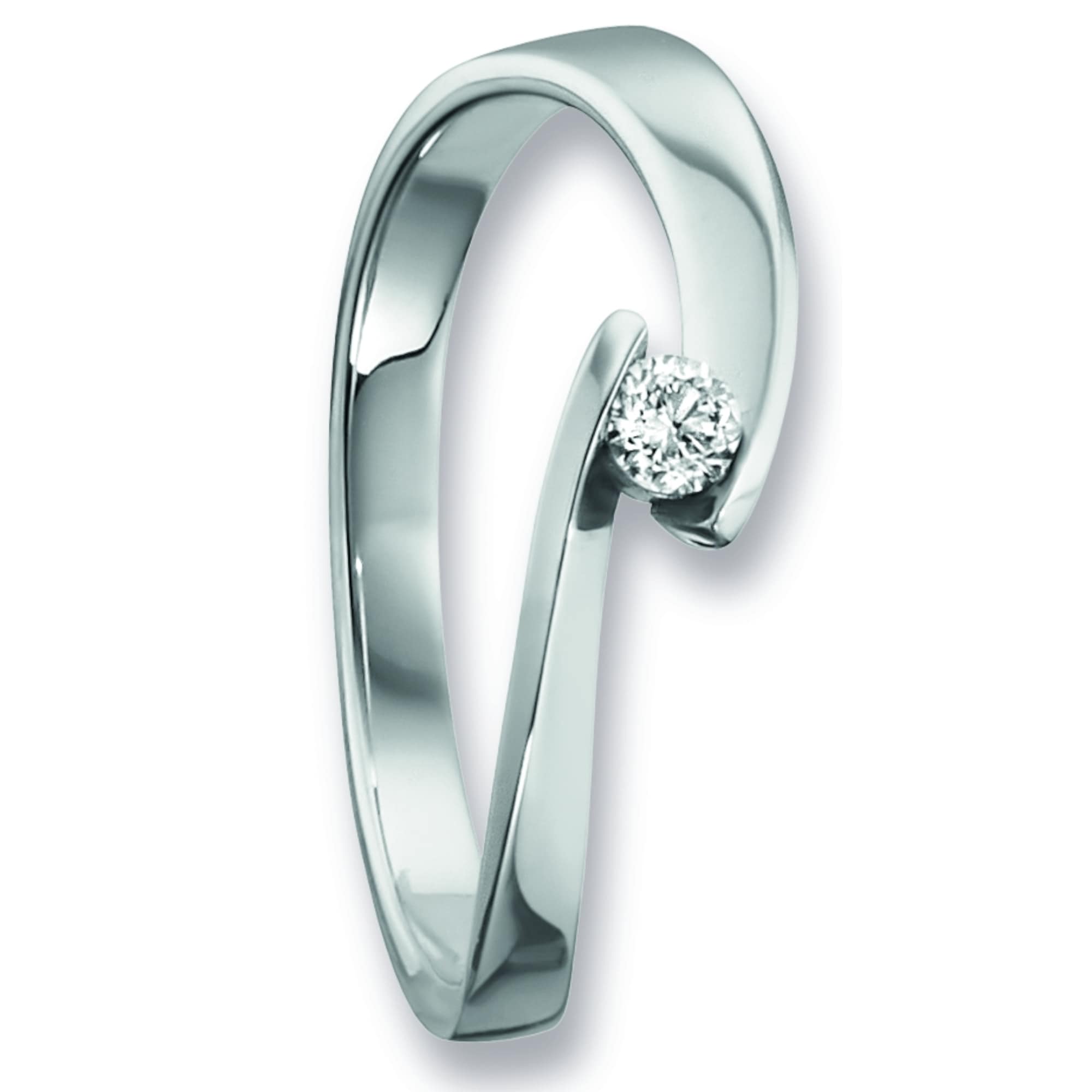 ONE ELEMENT Diamantring »0.09 ct Diamant Brillant Ring aus 585 Weißgold«, Damen Gold Schmuck