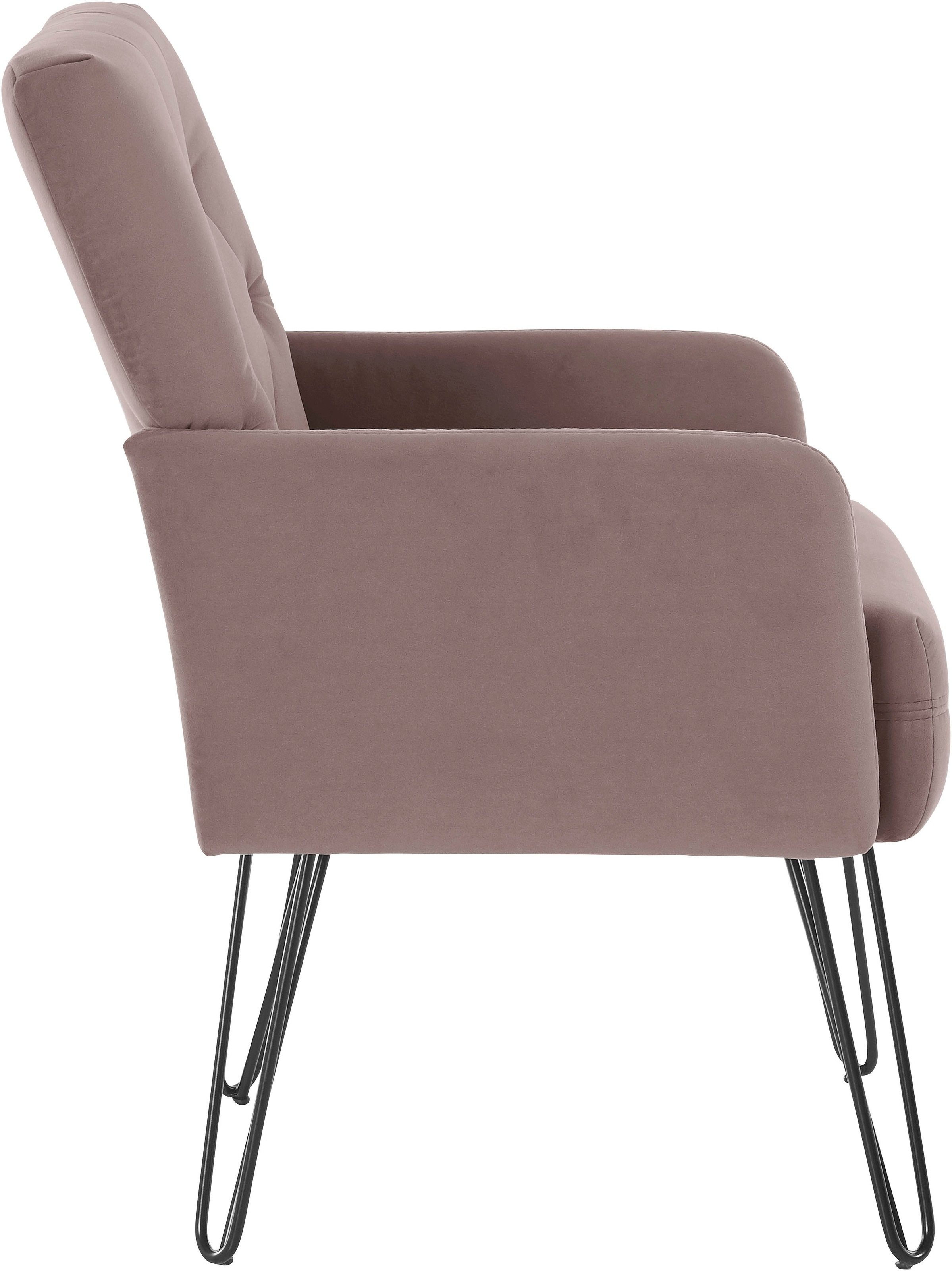 exxpo - sofa fashion Sessel »Doppio, Loungesessel mit Designuntergestell, bequem und elegant«, aufwendige Rückenverarbeitung, Breite 61 cm