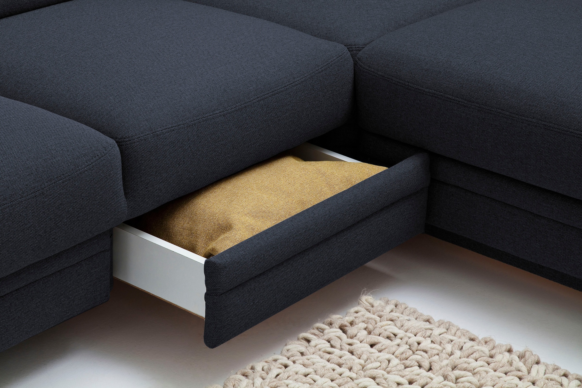 3C Carina Ecksofa »Korfu L-Form«, incl.- 1 Kopfstütze, wahlweise mit Schlafunktion und Stauraum