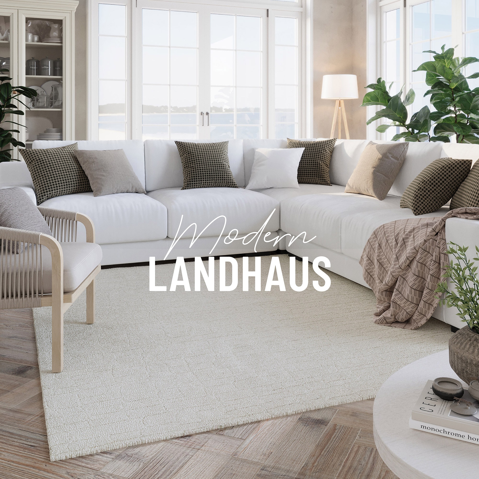 Wecon home Teppich »Hamptons THIRTYONE«, rechteckig, 15 mm Höhe, Läufer, Kurzflor, Wohnzimmer, Schlafzimmer, elegant, Krokodil-Design