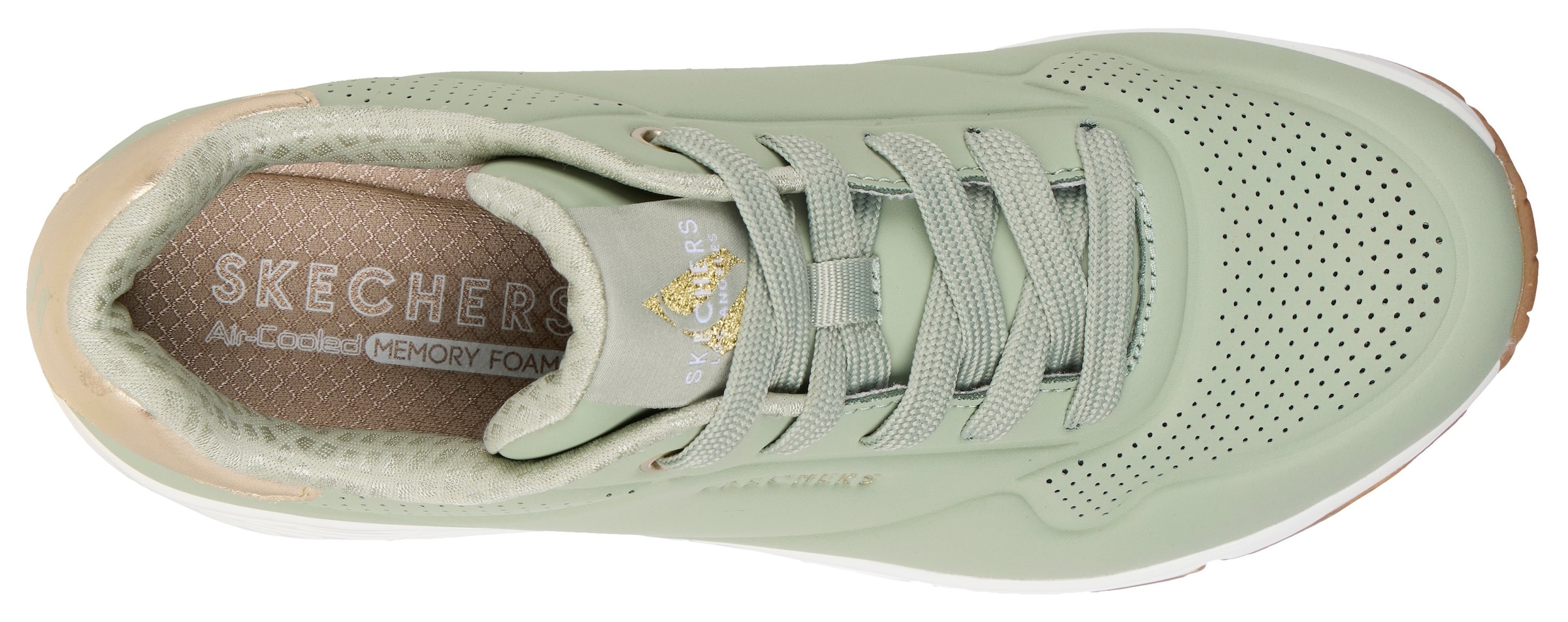 Skechers Sneaker »UNO GOLDEN AIR«, Freizeitschuh, Halbschuh, Schnürschuh mit Metallic-Einsatz