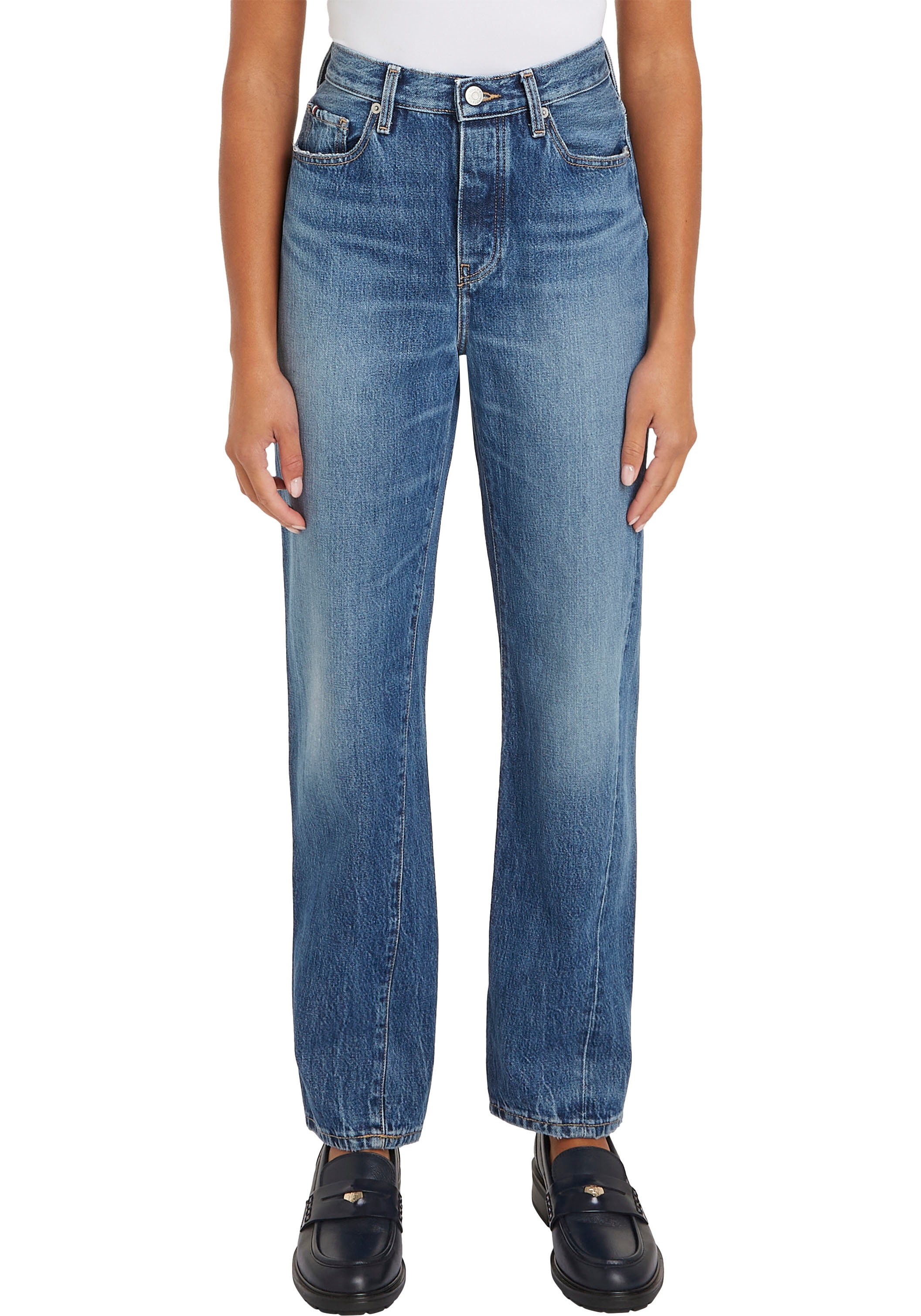 Tommy Hilfiger Straight-Jeans »CLASSIC STRAIGHT HW A TWIST BETH«, mit Tommy Hilfiger Logo-Badge