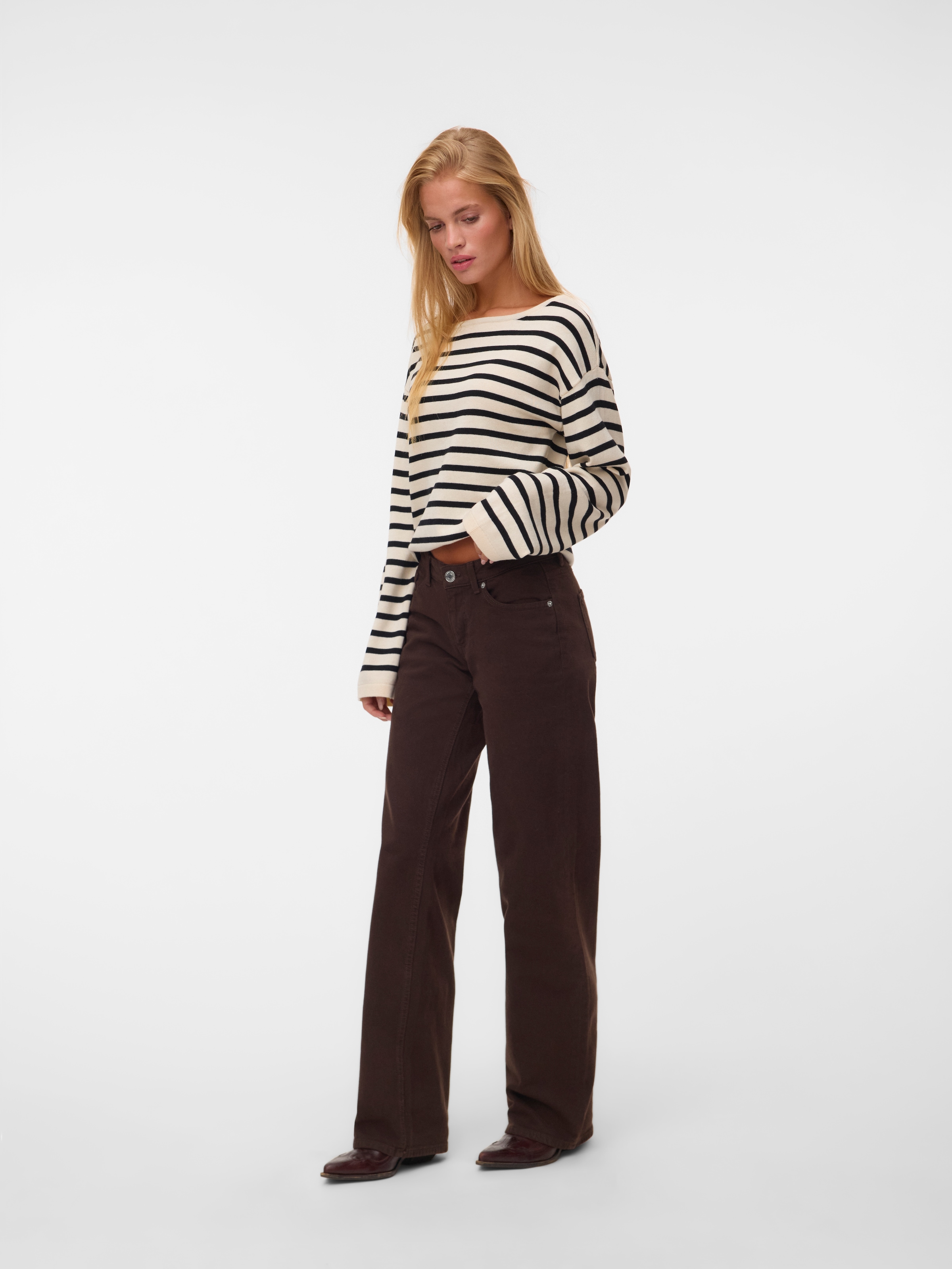 Vero Moda Strickpullover »VMNOMA LS BOATNECK PULLOVER NOOS« Baumwolle