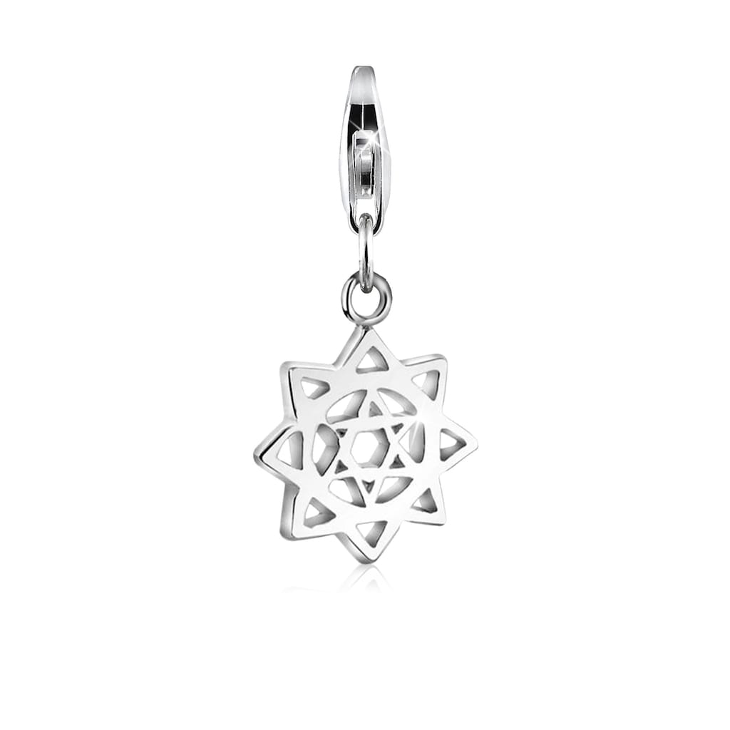 Nenalina Charm-Einhänger »Anhänger Herzchakra Symbol Yoga 925 Silber«