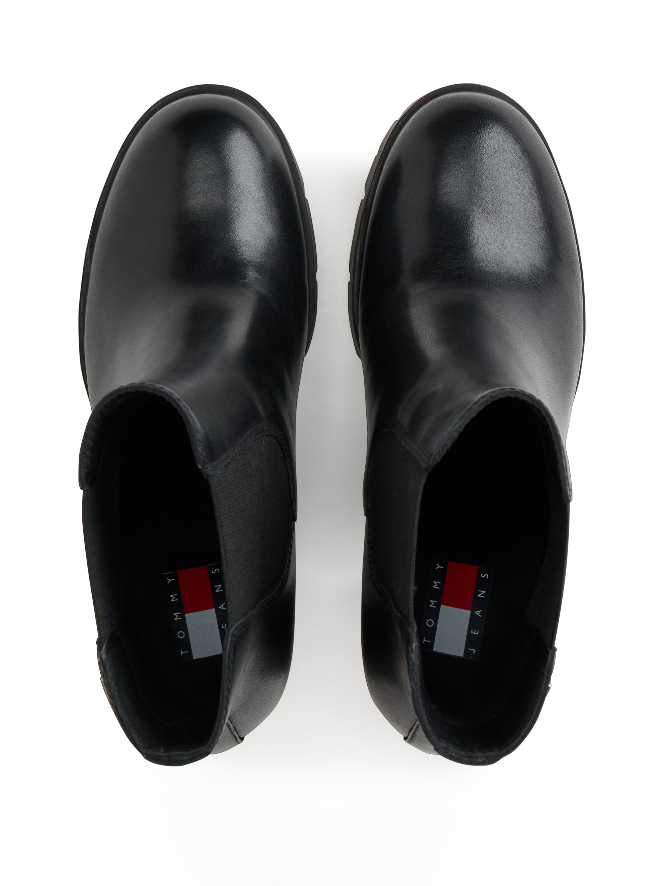 Tommy Jeans Chelseaboots »TJW CHELSEA HIGH HEEL BOOTS«  Ankle Boots, Plateaustiefeletten mit Stretcheinsatz und Logoflagge