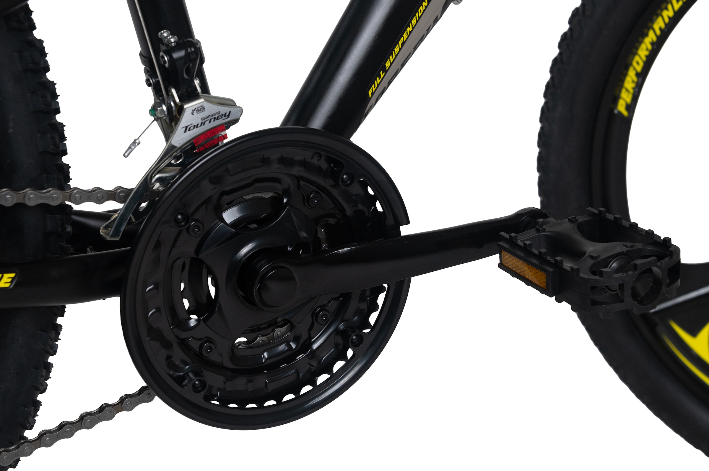 WYLD Mountainbike »WYLD Mountainbike Fully 26'' Topspin schwarz-gelb RH 51 cm« 21 Gang Shimano Tourney Schaltwerk Kettenschaltung