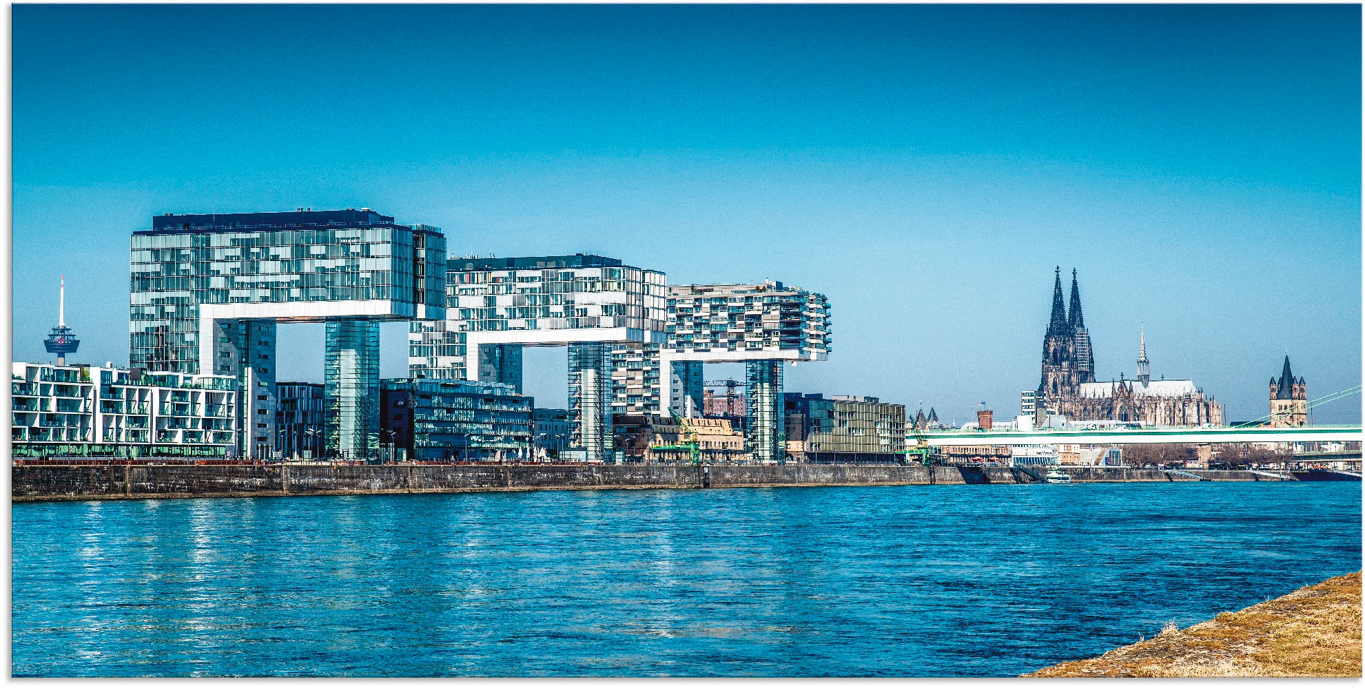 Artland Wandbild "Köln Kranhäuser und Dom" Gebäude 1 Stk. tlg. als Alubild, günstig online kaufen