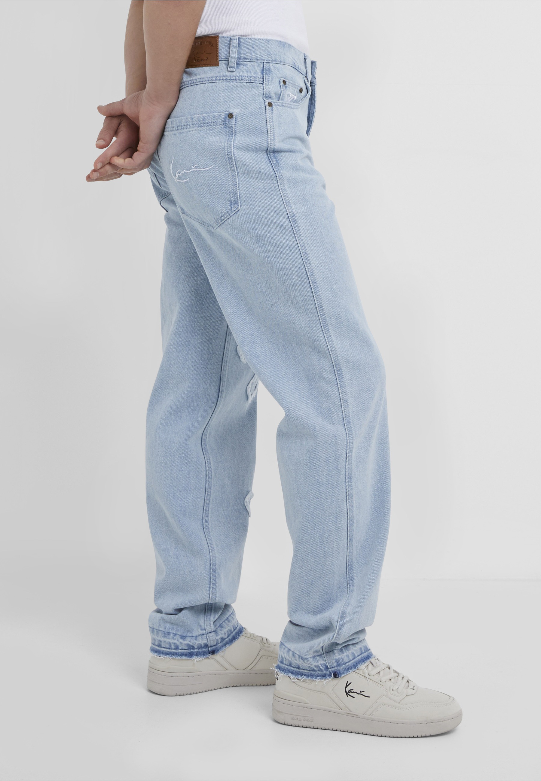 Karl Kani Bequeme Jeans »Karl Kani Herren KK OG Distressed Cross Baggy Five Pocket Denim«