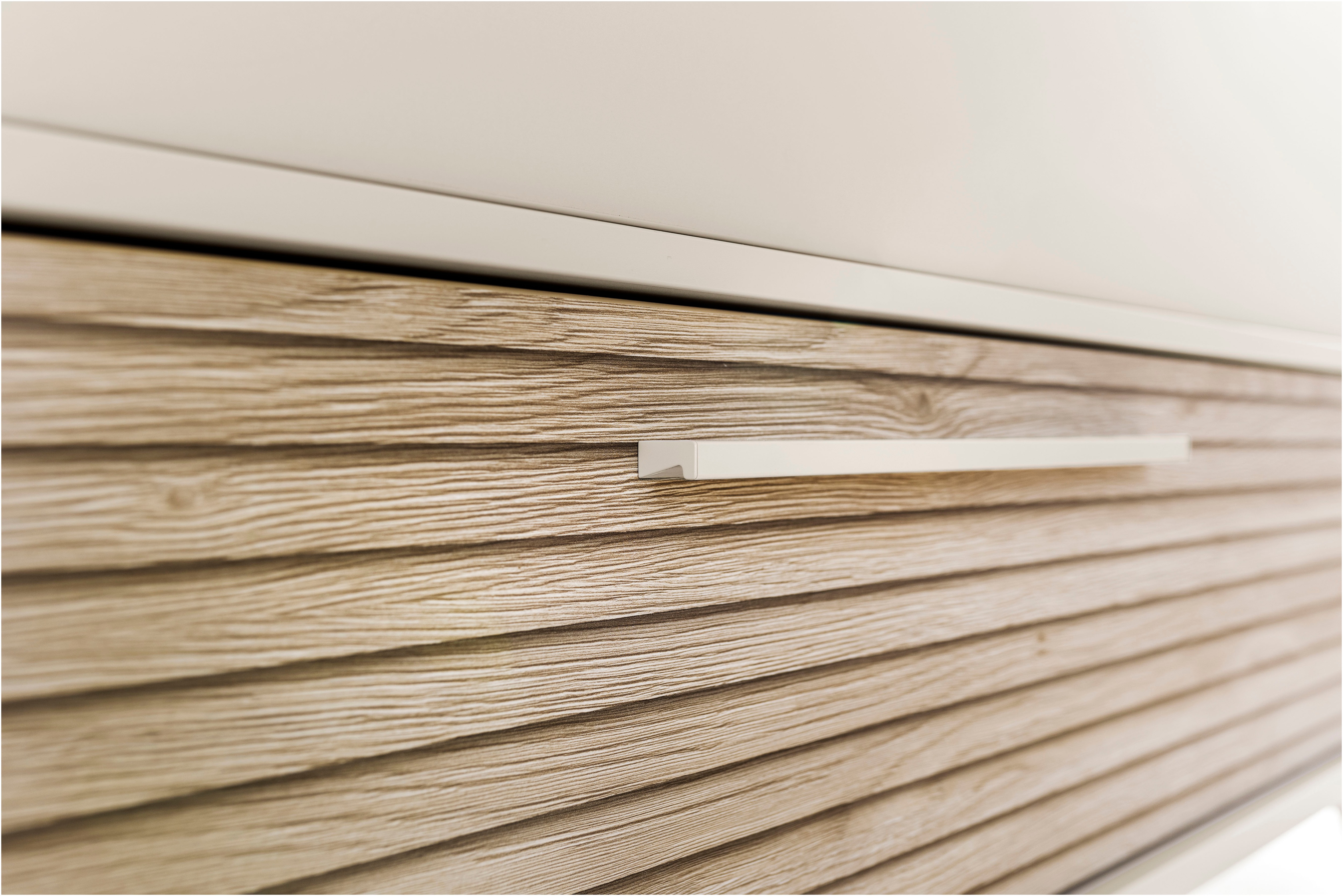 Thumbnail - PAIDI Standregal "EEFJE, Regal in modernem Design, Cashmere-Beige mit Groovy-Oak", (B/H/T ca. 95x139x41cm), mit großer S...