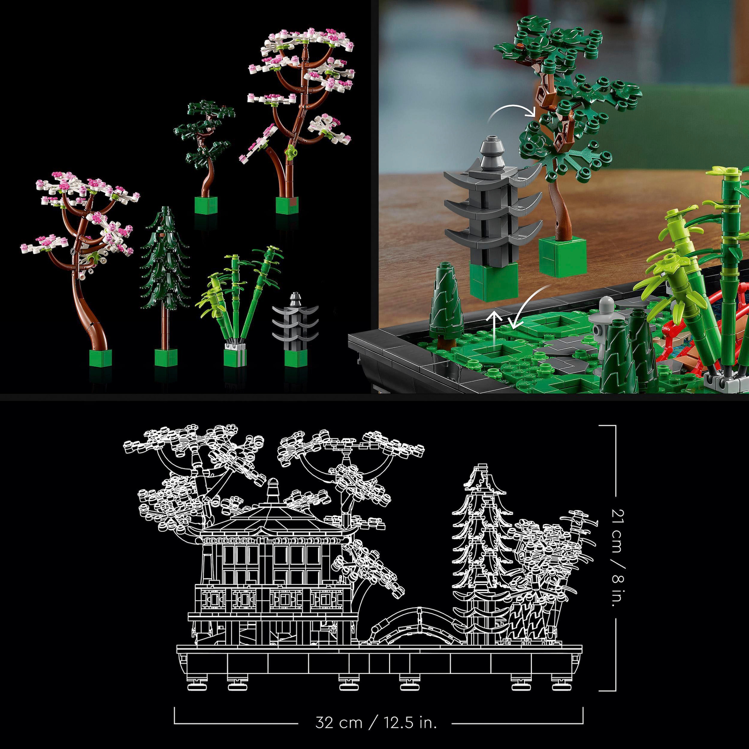 LEGO® Konstruktionsspielsteine »Garten der Stille (10315), LEGO® Icons«, (1363 St.), Made in Europe