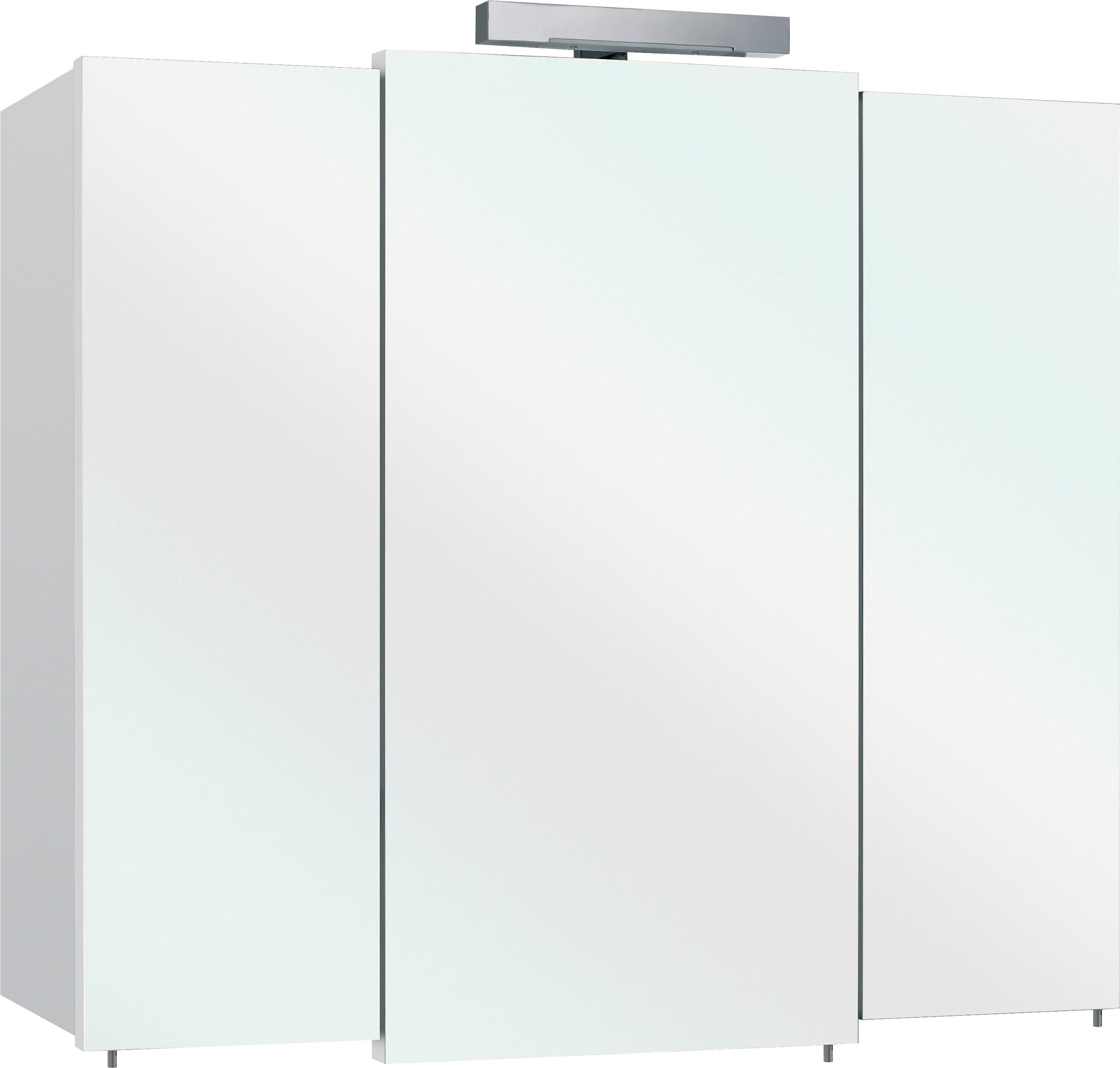 Saphir Badmöbel-Set »Quickset 3-teilig, Keramik-Waschtisch mit LED-Spiegelschrank, Bad-Set«, (4 St.), mit Hochschrank, 5 Türen, 2 Schubladen, Waschplatz inkl. Türdämpfer