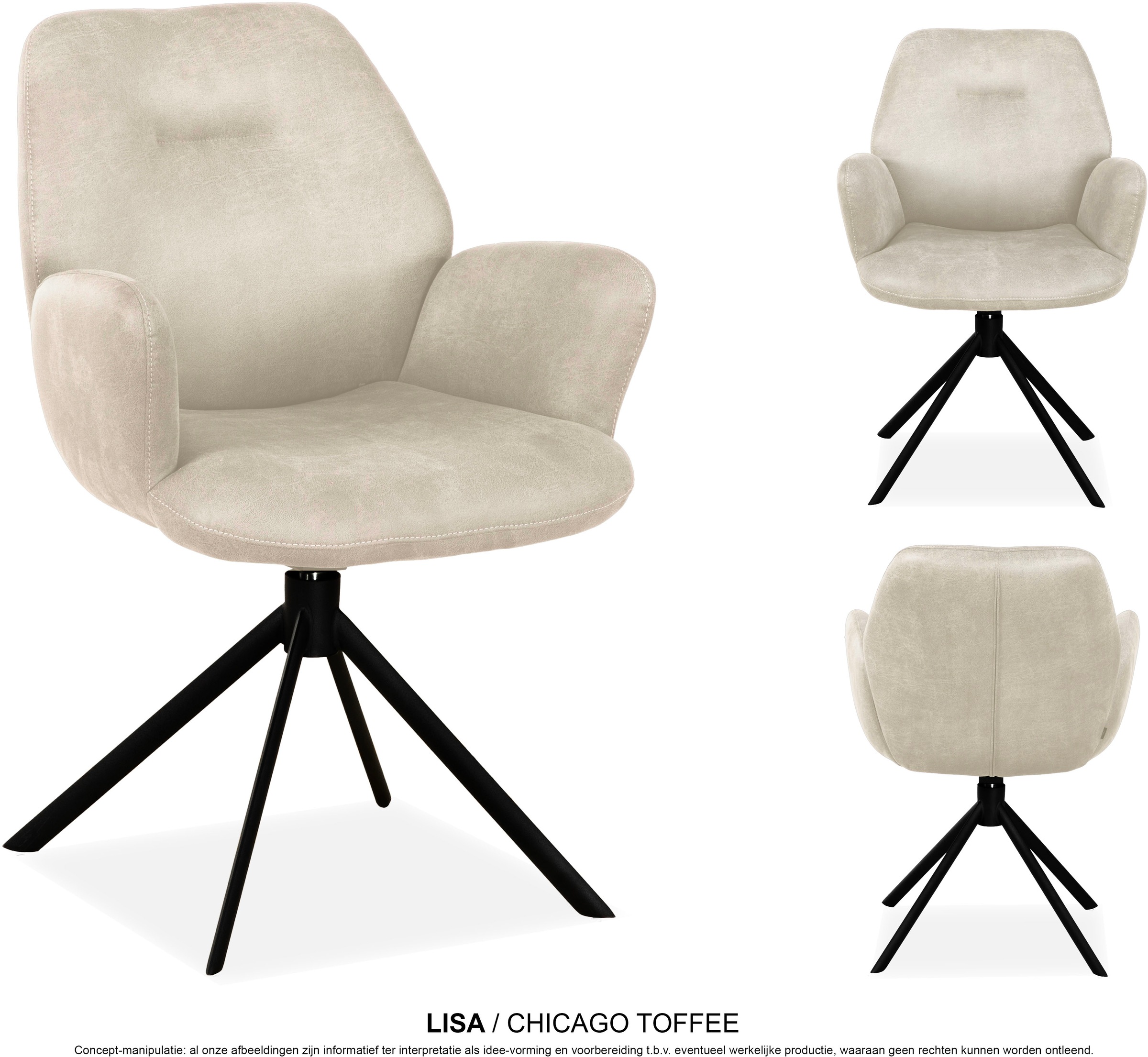 Thumbnail - OMG Design Esszimmerstuhl "Lisa" (Set) 2 Stk.Drehstuhl mit auto-return, Armlehnenstuhl