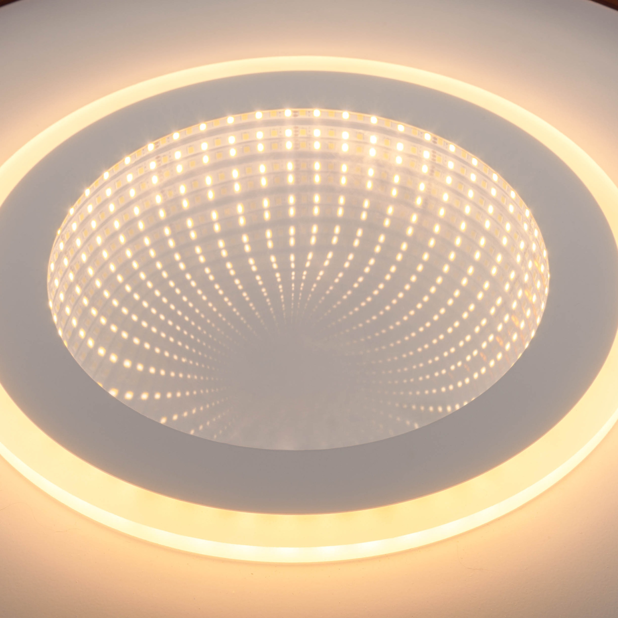 my home LED Deckenleuchte »Mona Deckenlampe mit Infinity 3D Effekt«, 1 flammig, Leuchtmittel LED-Board | LED fest integriert, D: 50cm, dimmbar, inkl. Memory, CCT, Fernbedienung, 40W, Tunnel Mirror