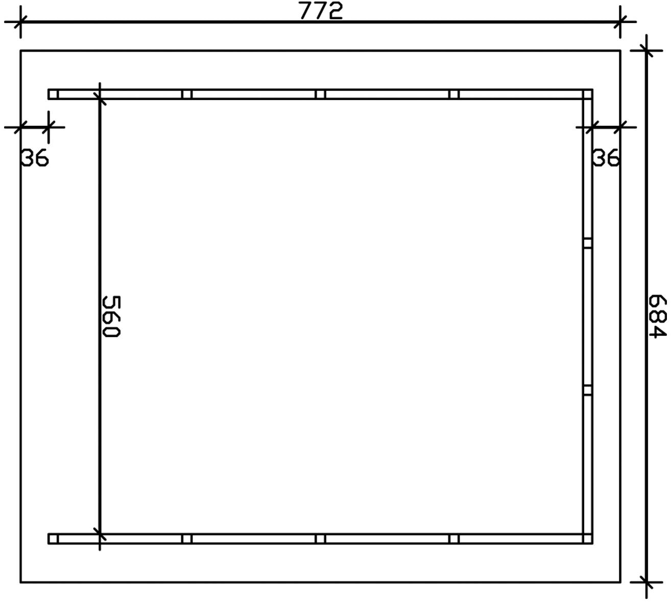 Skanholz Doppelcarport »Schwarzwald«, KVH-Fichte, 560 cm, Weiß, mit Dachlattung