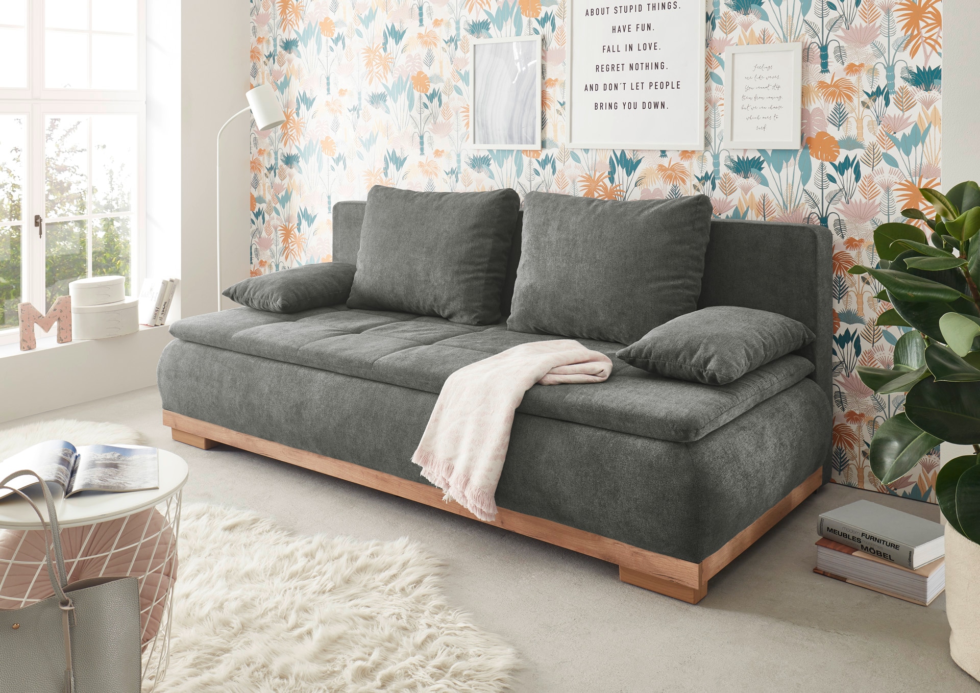 mit | Bettfunktion Rücken- Bettkasten, Schlafsofa bestellen EXCITING und Armlehnkissen und sowie DESIGN ED »Mila«, BAUR