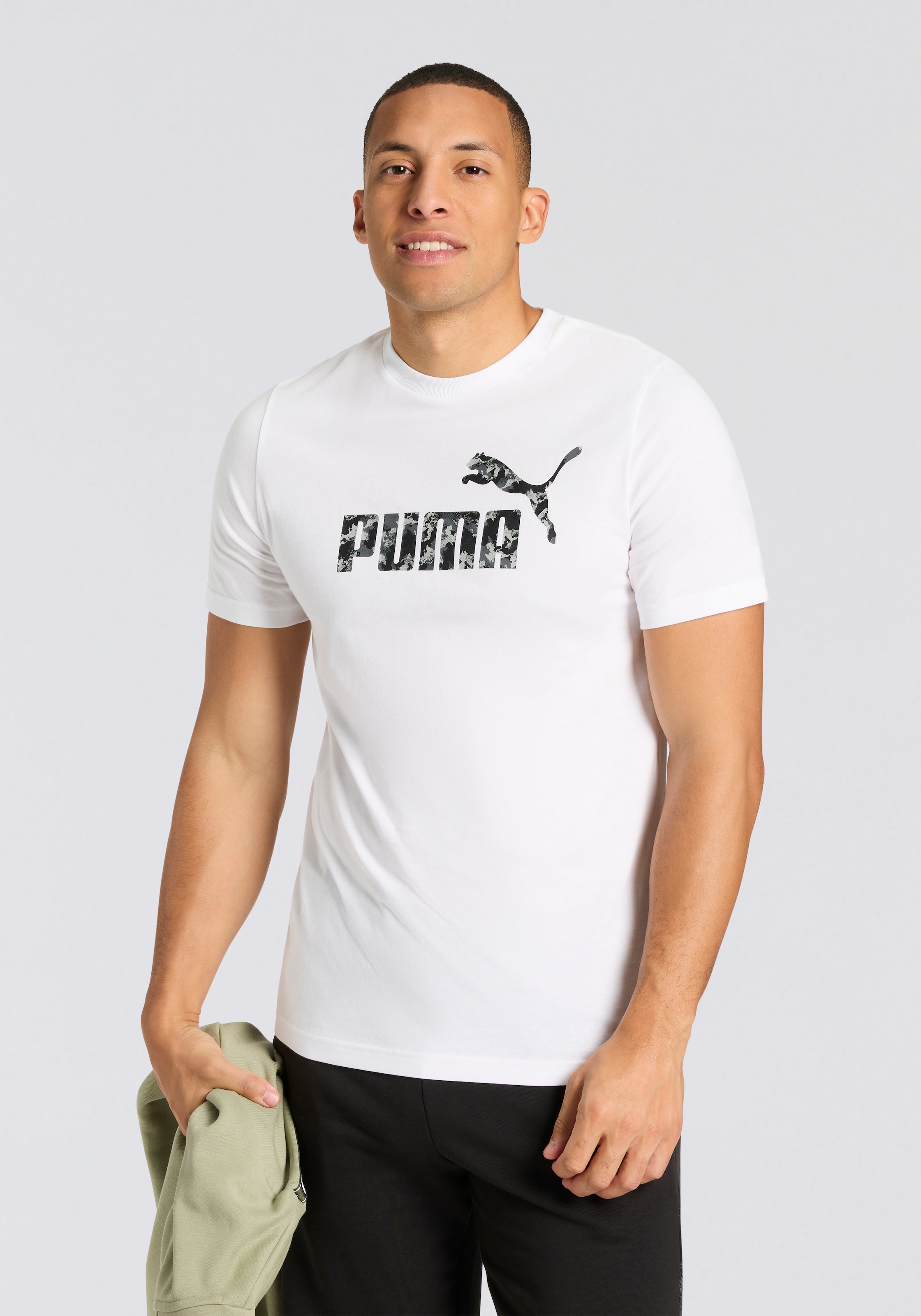 PUMA T-Shirt "ESS CAMO TEE" gerade Passform, Kurzarm, für Alltag und Freize günstig online kaufen