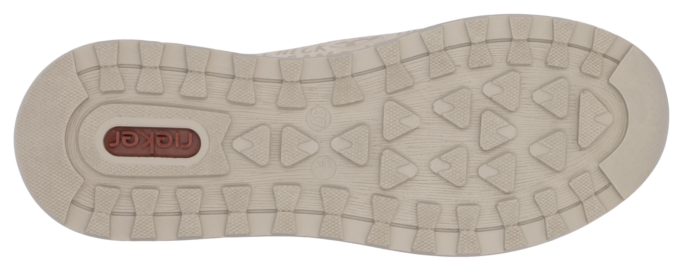 Rieker Slip-On Sneaker, Schlupfschuh, Freizeitschuh, Halbschuh mit Lettering-Print