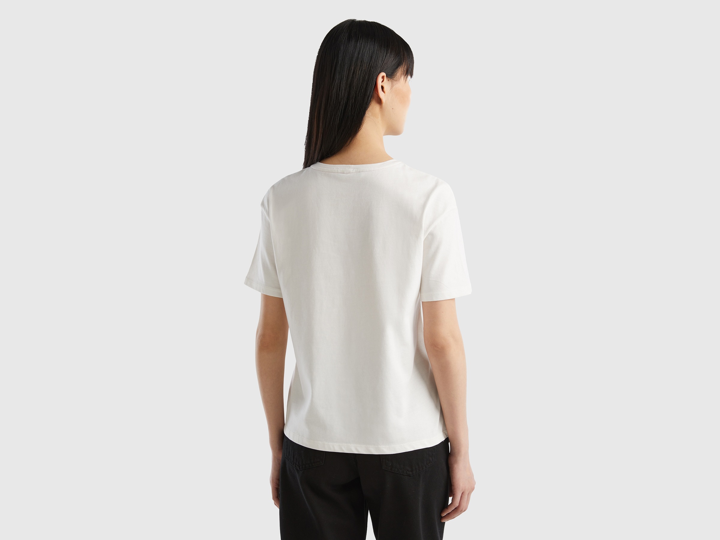United Colors of Benetton T-Shirt, mit mehrfarbiger Blumenstickerei