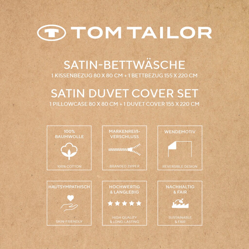 TOM TAILOR HOME Bettwäsche »CLASSIC SATIN STRIPES in Gr. 135x200cm oder 155x220cm«, (2 tlg.)