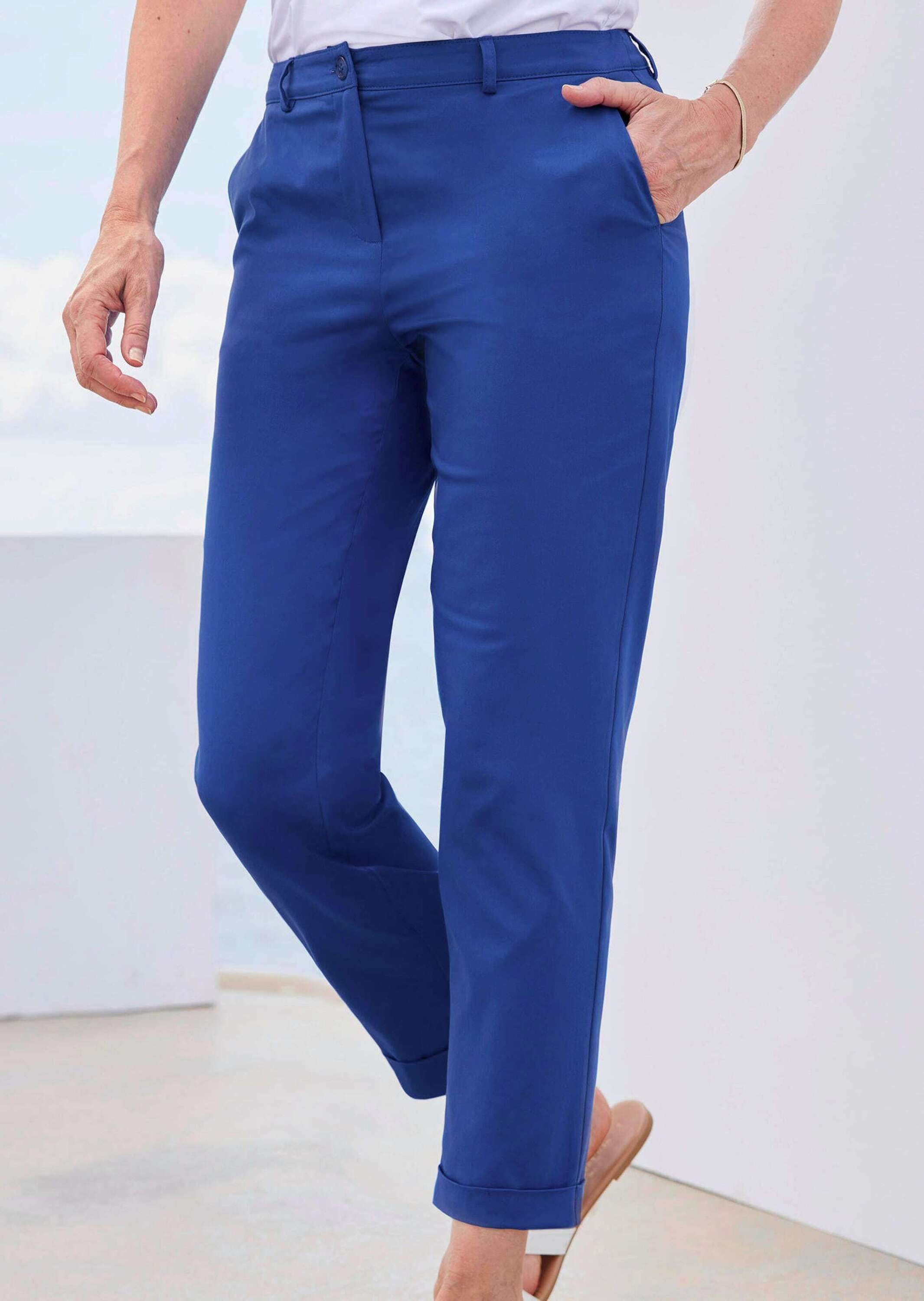 GOLDNER Stoffhose »Kurzgröße Elegante Hose LOUISA mit Glanz«