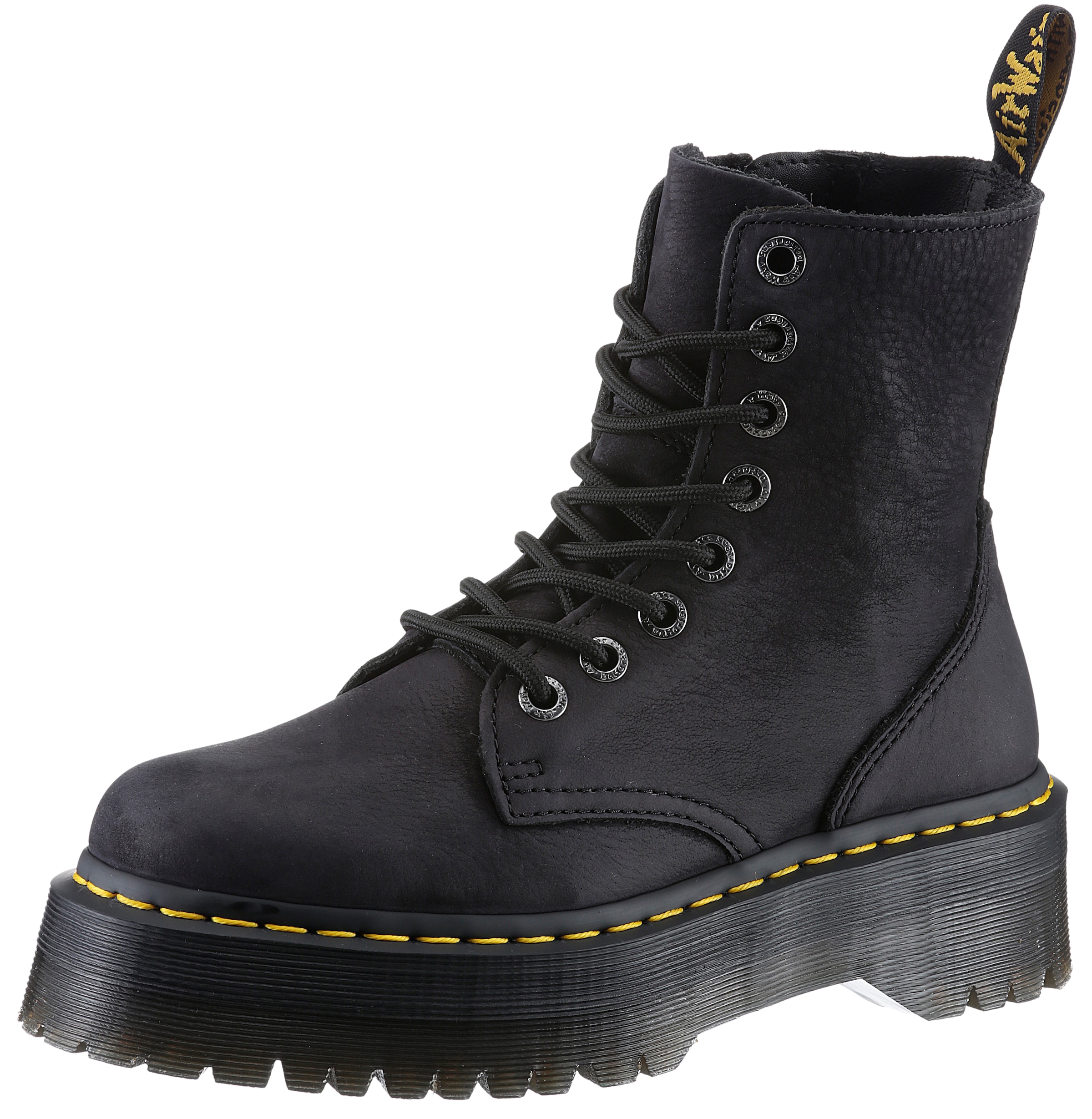 DR. MARTENS Schnürboots "Jadon", Festival, Plateau, Stiefelette mit cooler Ziernaht