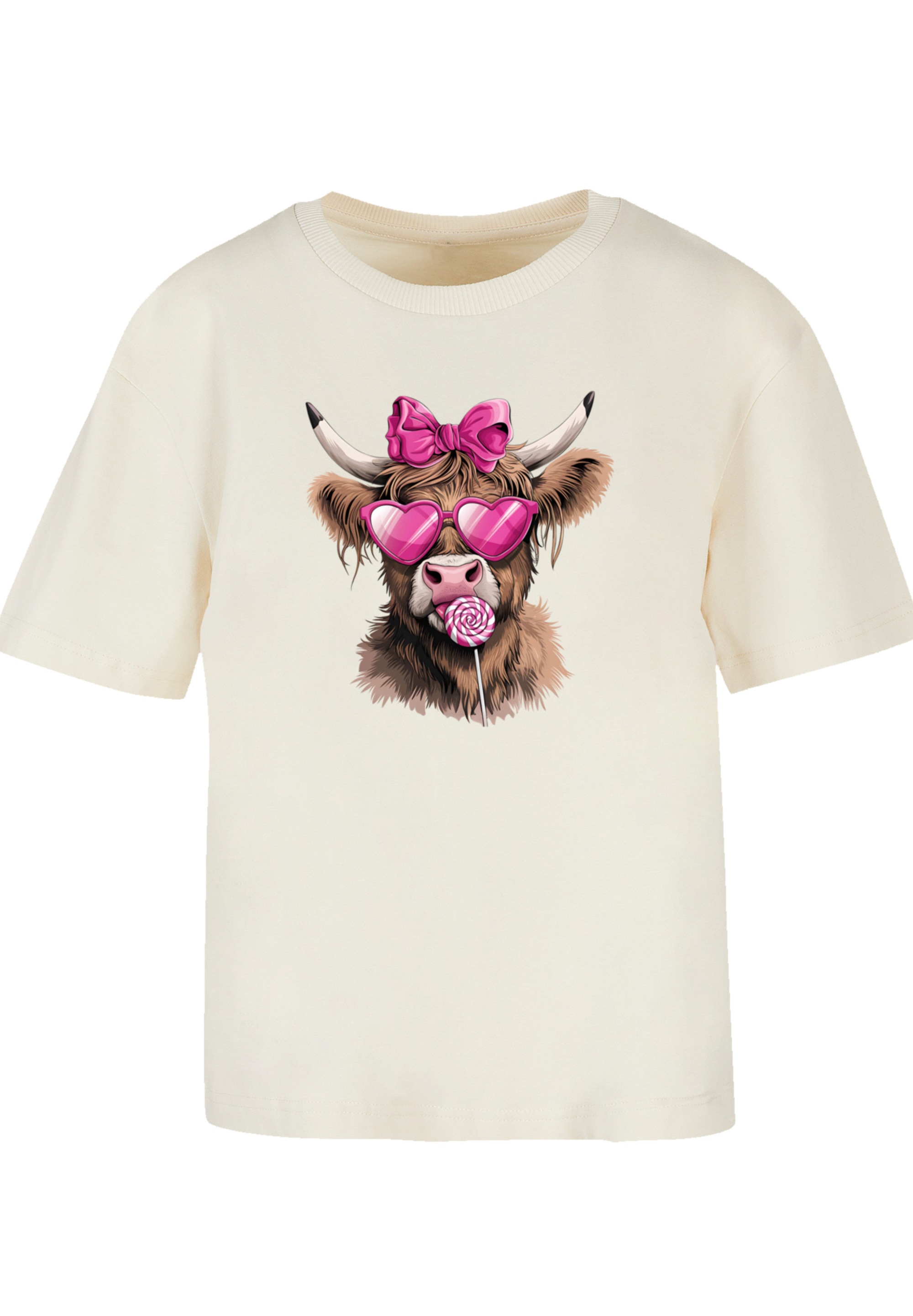 F4NT4STIC T-Shirt »Highland Cow Valentinstag Sonnenbrille«, Premium Qualität