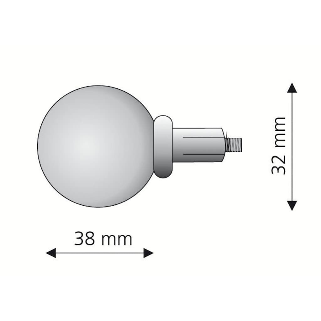 Liedeco Gardinenstangen-Endstück »Endstück, Endknopf Kugel "Esperanca" für 16 mm Stangen«, (2 St.)