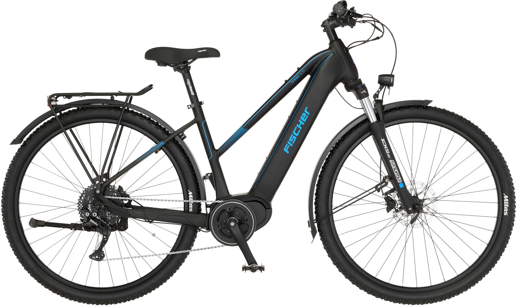 FISCHER Fahrrad E-Bike "TERRA 4.5i 522", 10 Gang, Shimano, Deore, Mittelmotor 250 W, (mit Schloss), Pedelec, Elektrofahr