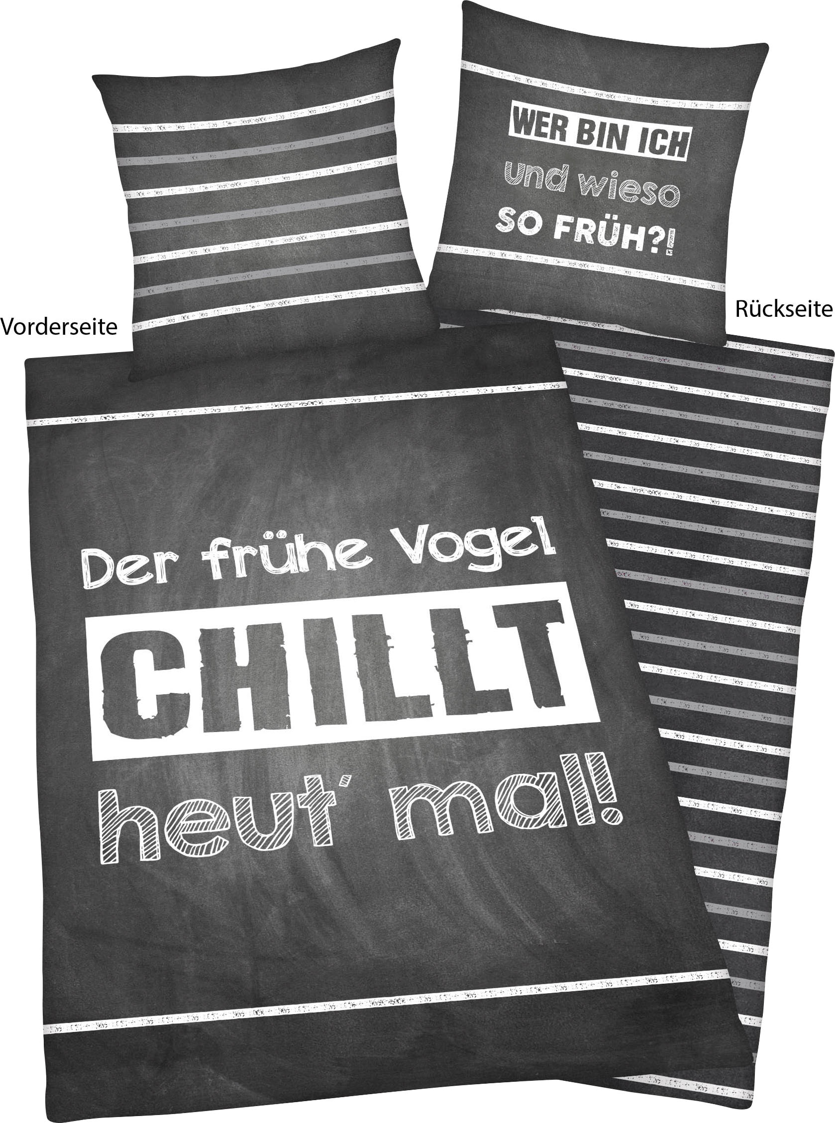 Herding Young Collection Wendebettwäsche "Sprüche" 2 Stk. mit lustigem Spru günstig online kaufen