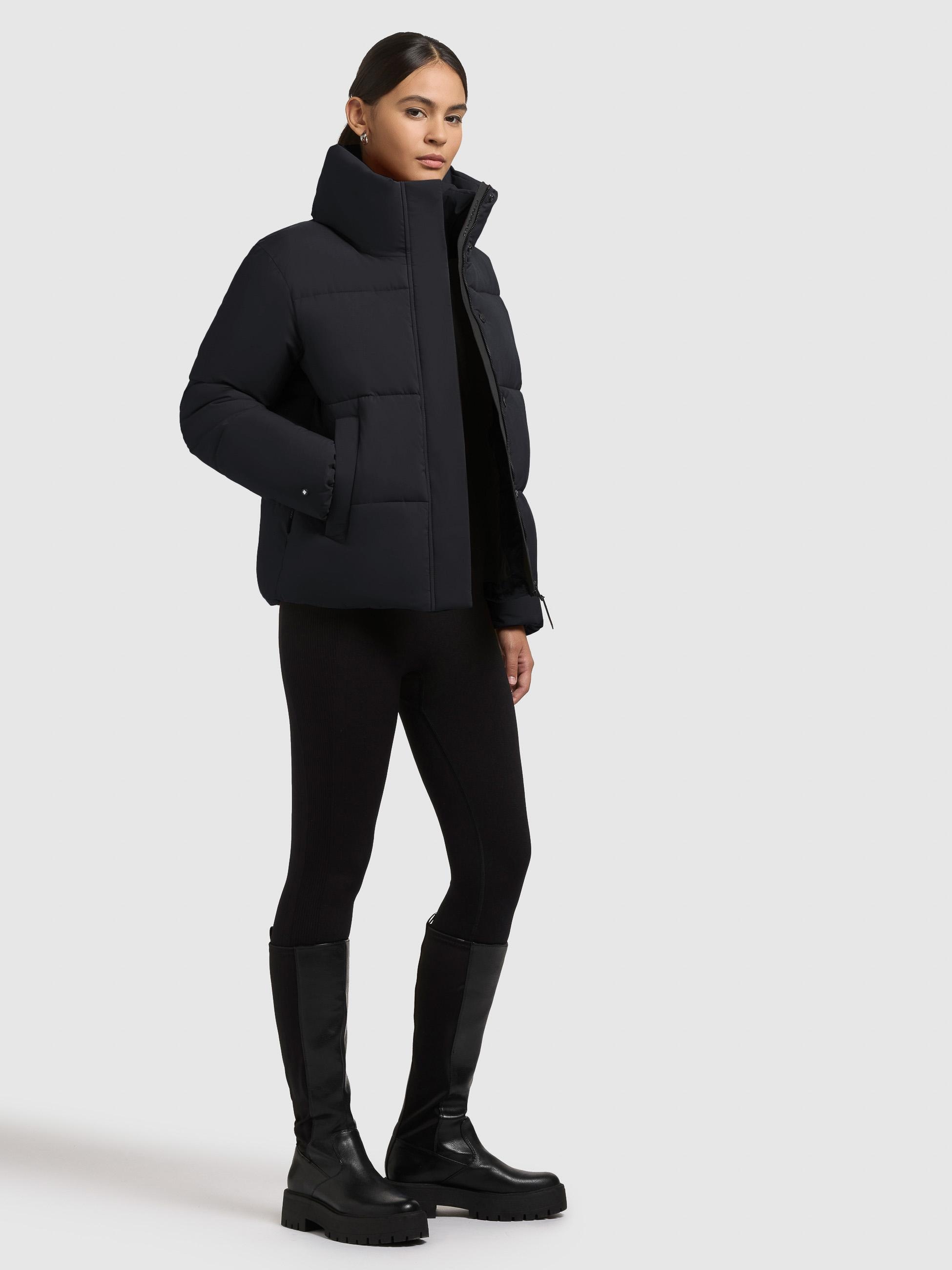 khujo Winterjacke »Rinja2 Matt« ohne Kapuze Warme Steppjacke mit hohem Kragen