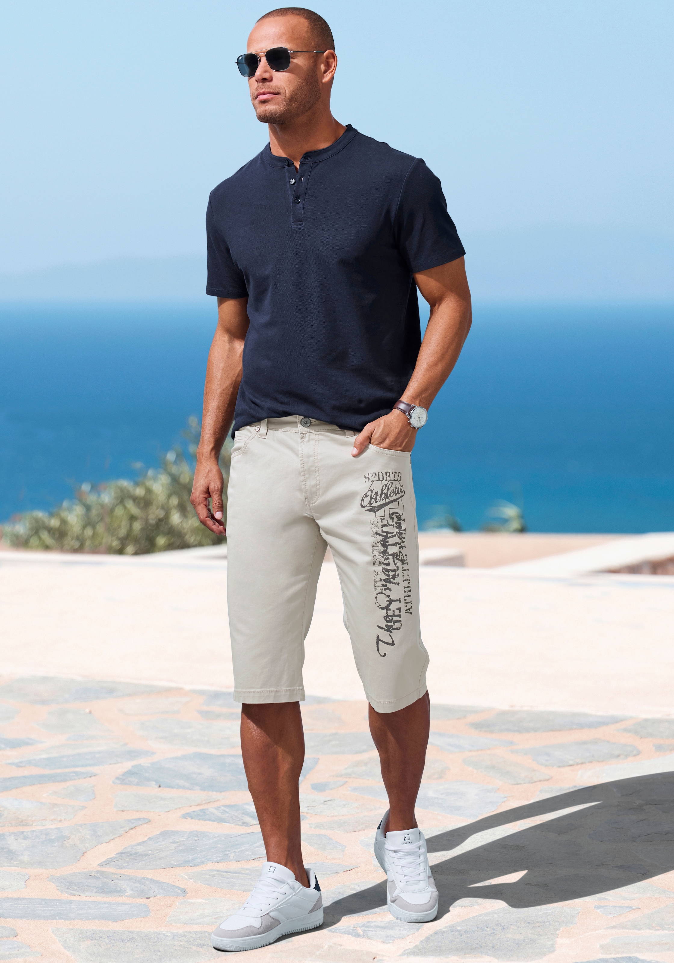 John Devin Poloshirt »mit Stehkragen,«, Regular-Fit, aus Baumwoll-Piqué