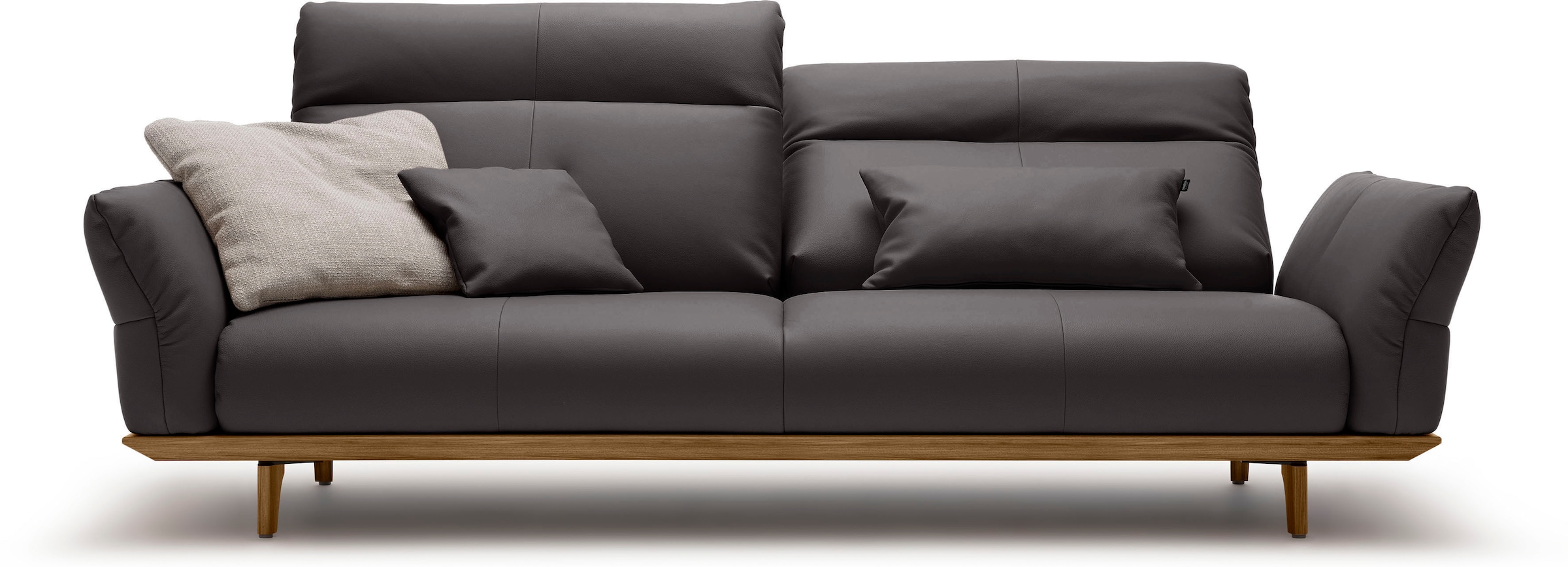 Creation BY ROLF BENZ 3,5-Sitzer "CR.460 Designsofa, erstklassiger Sitzkomfort, verstellb. Rückenlehne" Sockel und Füße in Nussbaum, Breite 228 cm