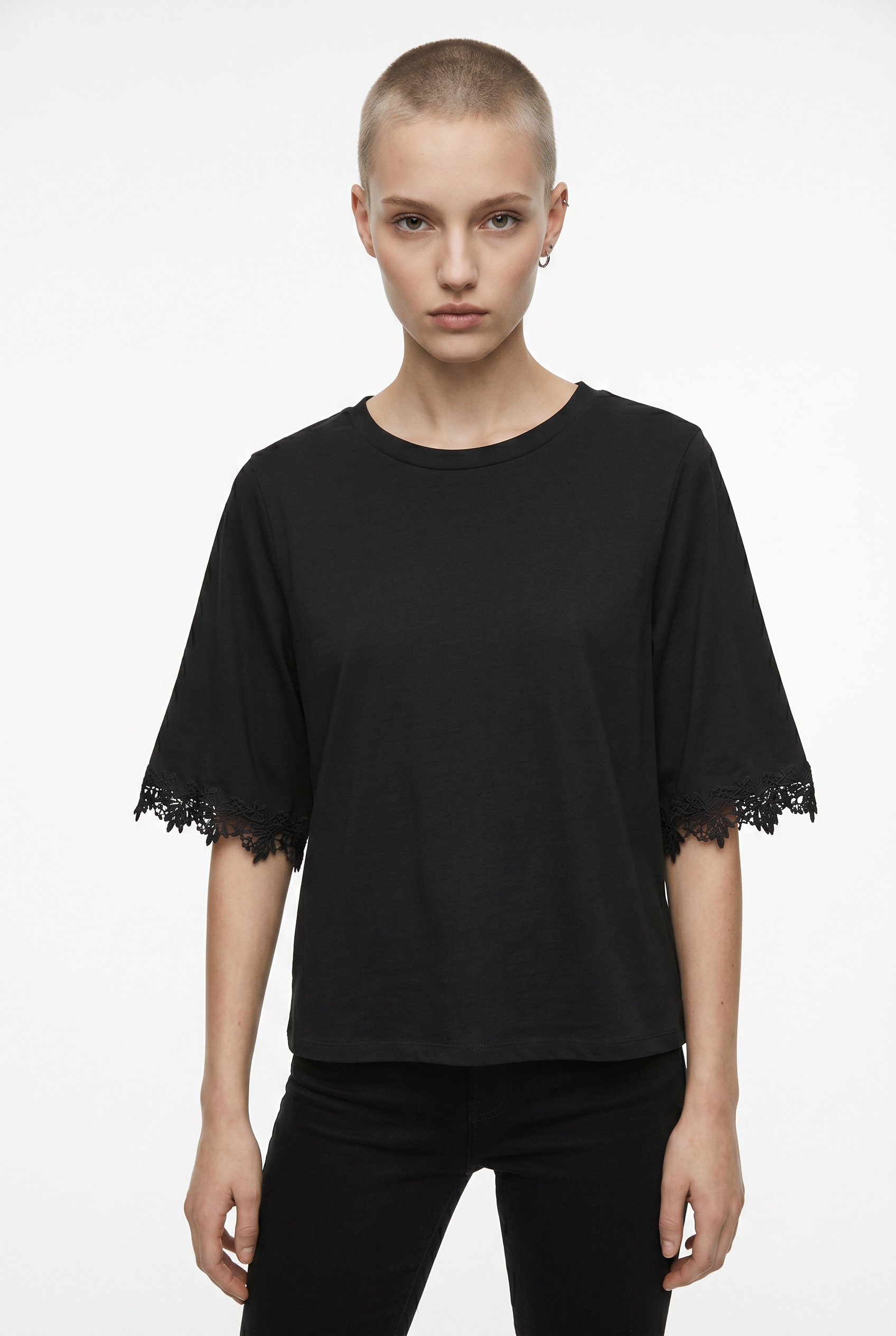 Vero Moda Rundhalsshirt "VMLYLA SS O-NECK TOP JRS" Baumwolle, regular fit