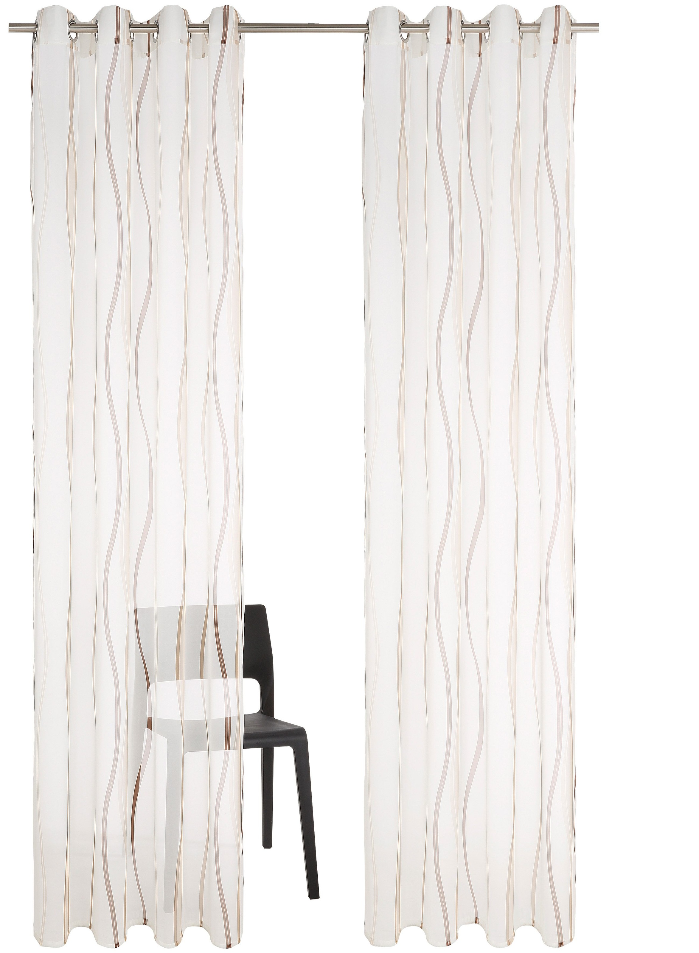 my home Gardine "Dimona" Ösen 2 Stk. tlg. 2-er Set, transparent, Voile, Pol günstig online kaufen