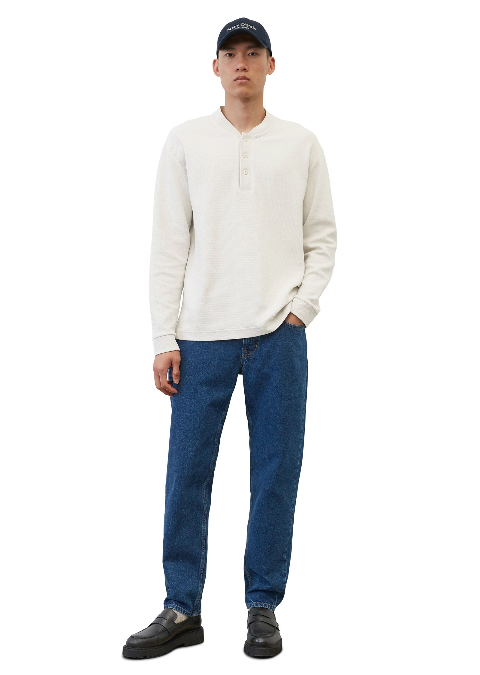 Marc O'Polo Langarmshirt »aus Micro-Waffle-Structured-Jersey«