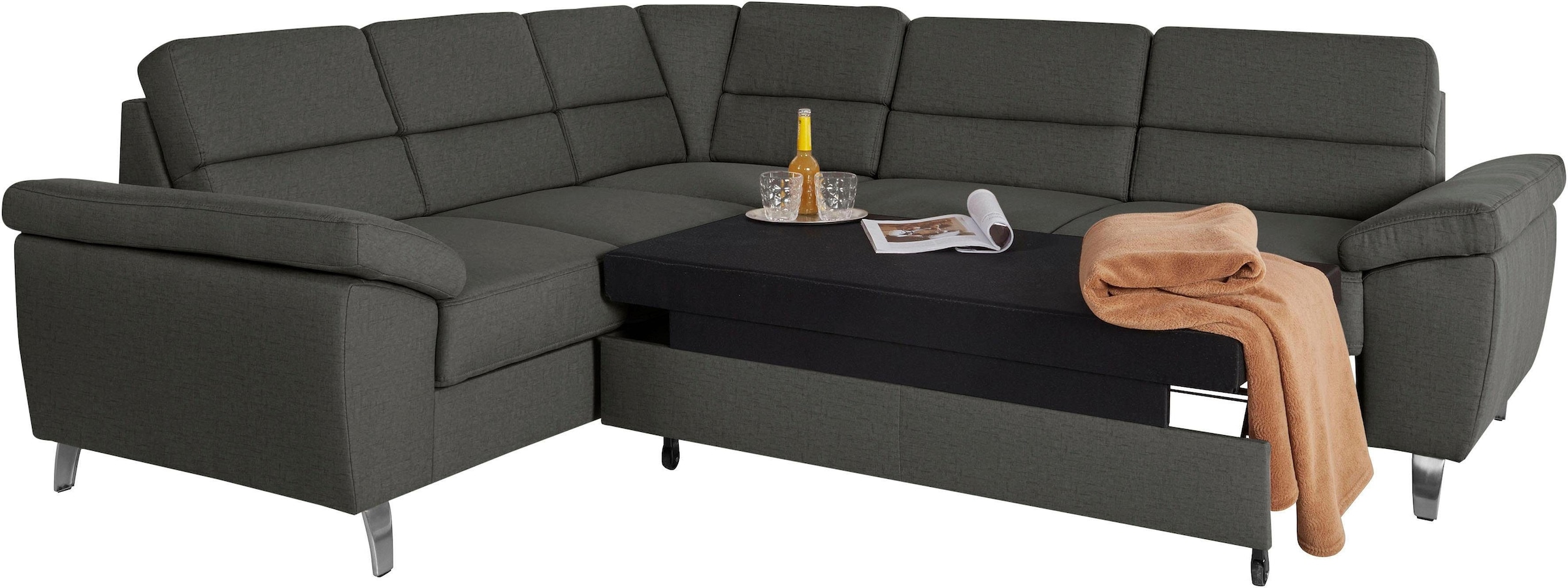 sit&more Ecksofa »Sorano L-Form«, wahlweise mit Bett- und Relaxfunktion, inkl. Bettkasten