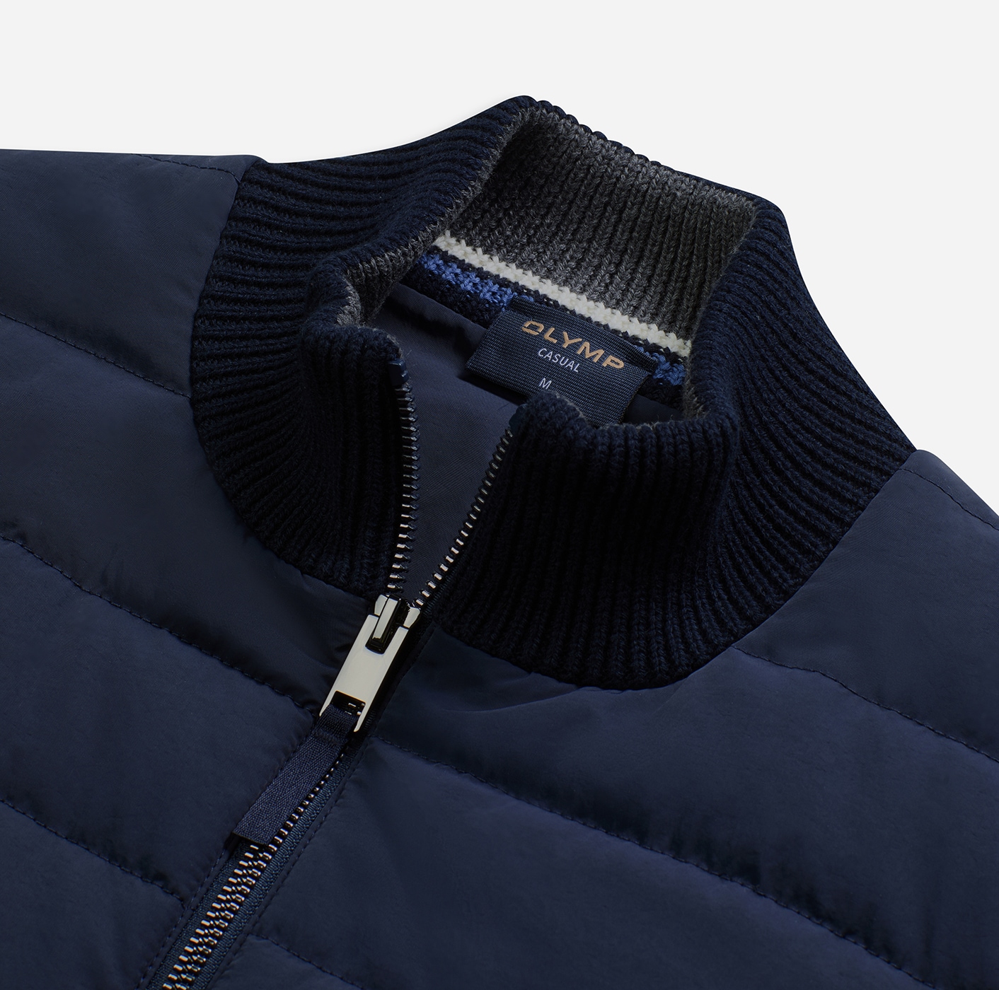 OLYMP Hybridjacke, mit gesteppten Einsätzen, Modern fit, Stehkragen