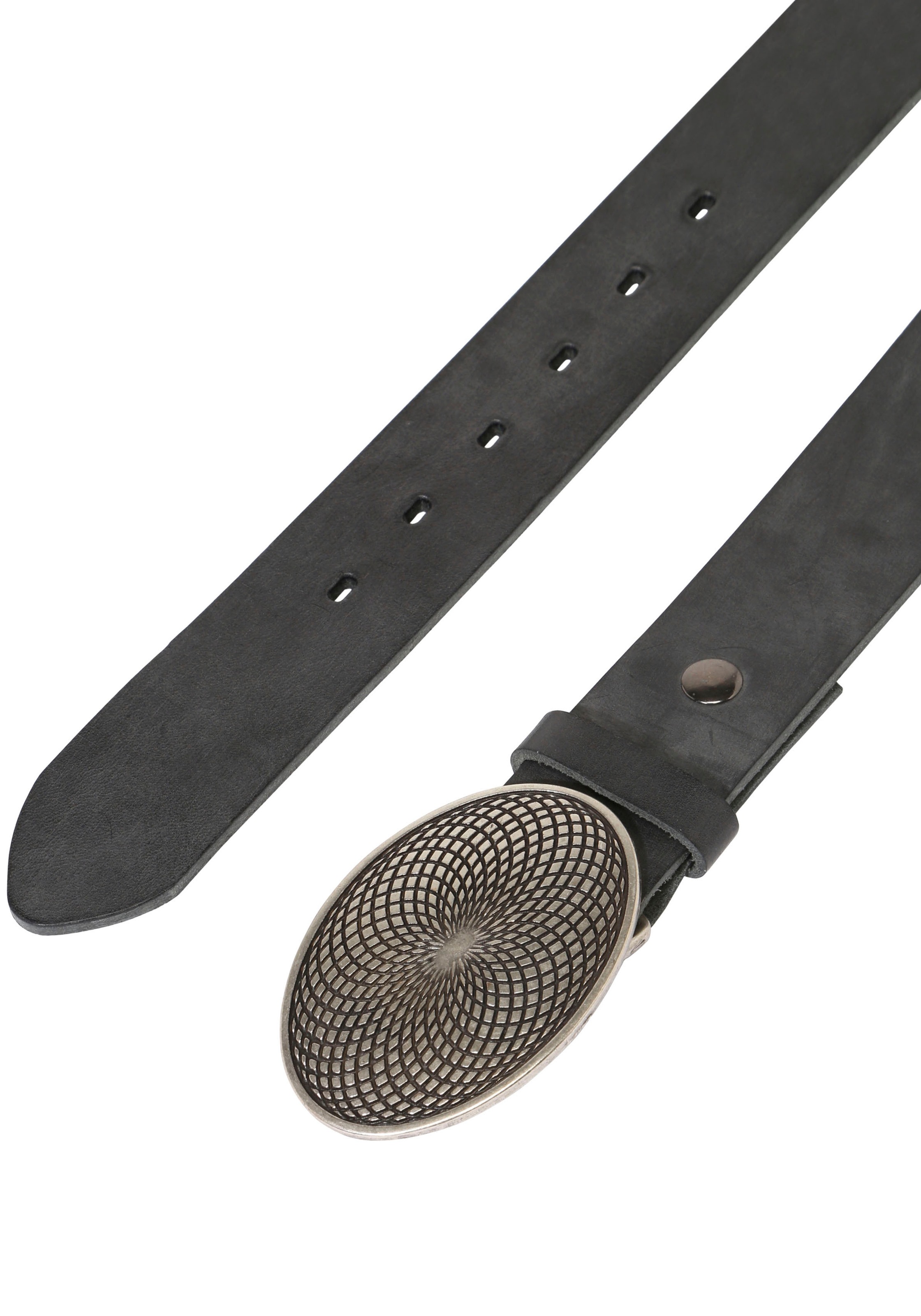 Rettungsring Gürtel Ledergürtel mit austauschbarer Schließe "Mantra Silber" günstig online kaufen