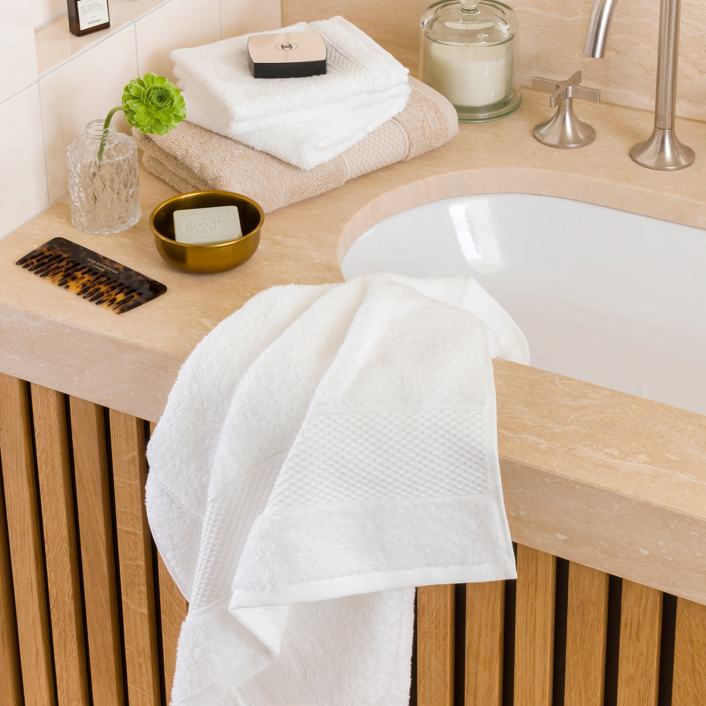 Möve Handtuch »Pure Luxury«, (1 St.), Handtuch mit Mesh-Bordüre, 100% Ägyptischer Baumwolle