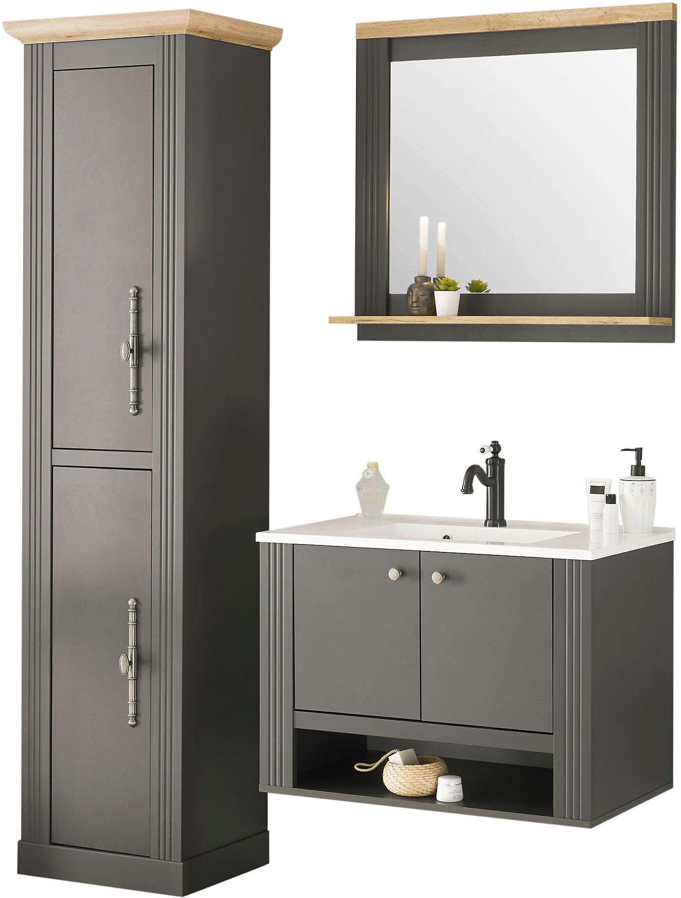 OTTO home Badmöbel-Set "WESTMINSTER, Bad im Landhausstil, 3-teiliges Badezi günstig online kaufen