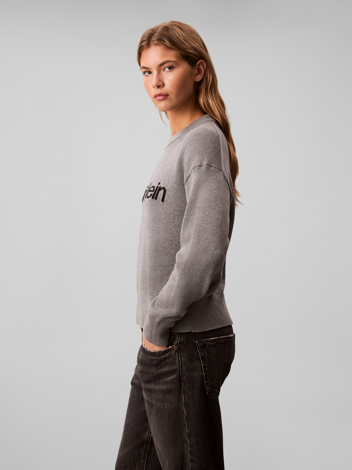 Calvin Klein Jeans Strickpullover »Cotton Graphic Pullover« Mit Rundhalsausschnitt