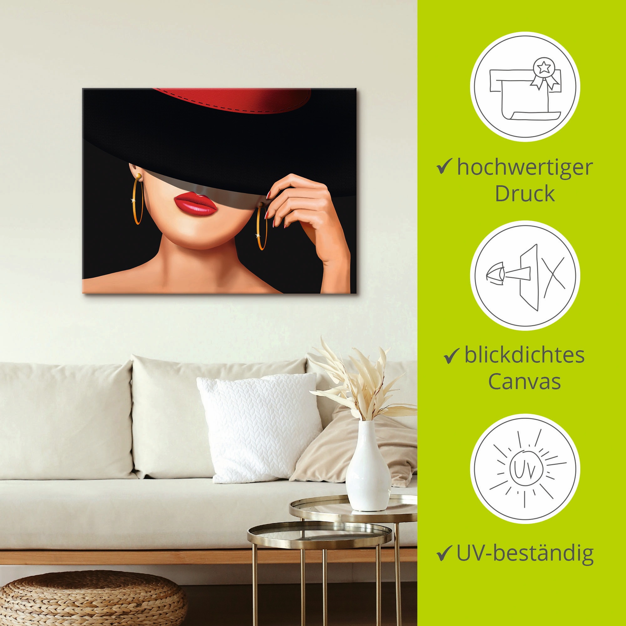 Artland Wandbild »Die Lady von der Rennbahn«, Frau, (1 St.), als Leinwandbild, Wandaufkleber in verschied. Größen