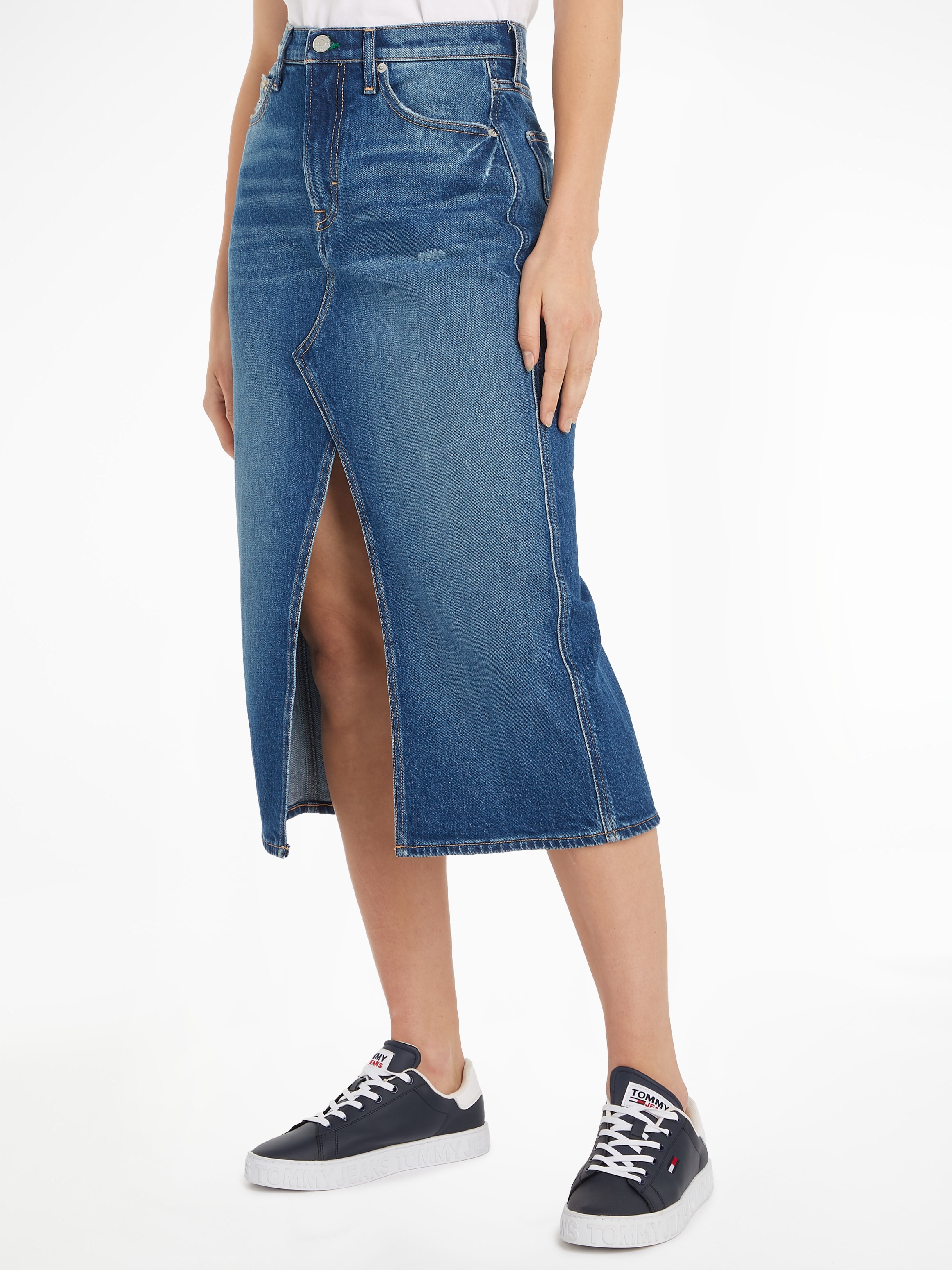 Tommy Jeans Midirock »CLAIRE HGH MIDI SKIRT CH6138«, Webrock im 5-Pocket-Style