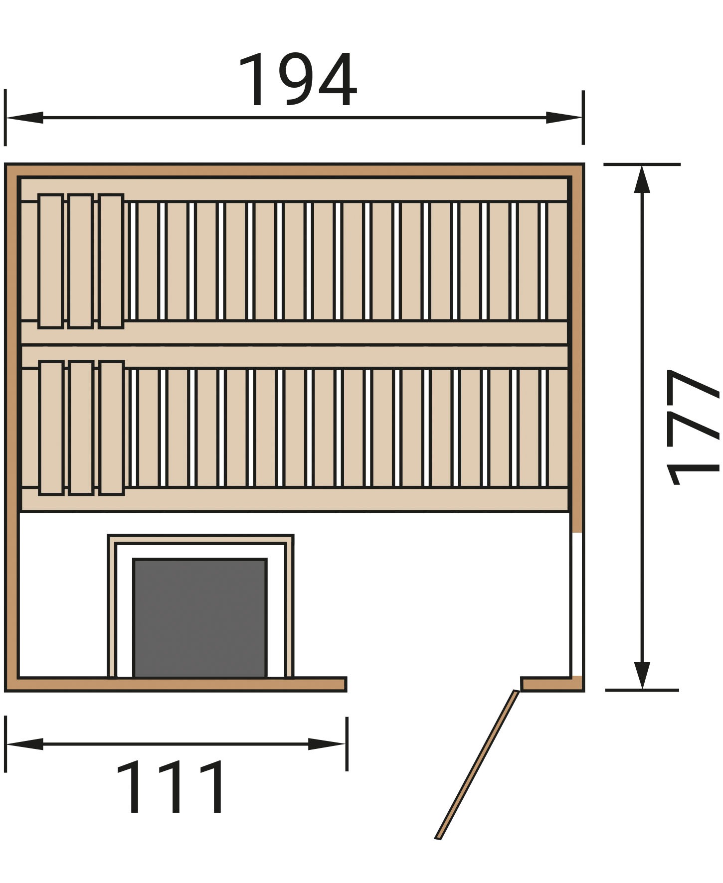 weka Sauna »Elementsauna HALMSTAD 2«, vorgefertigte Elemente, Fensterelement, moderne Ganzglastür